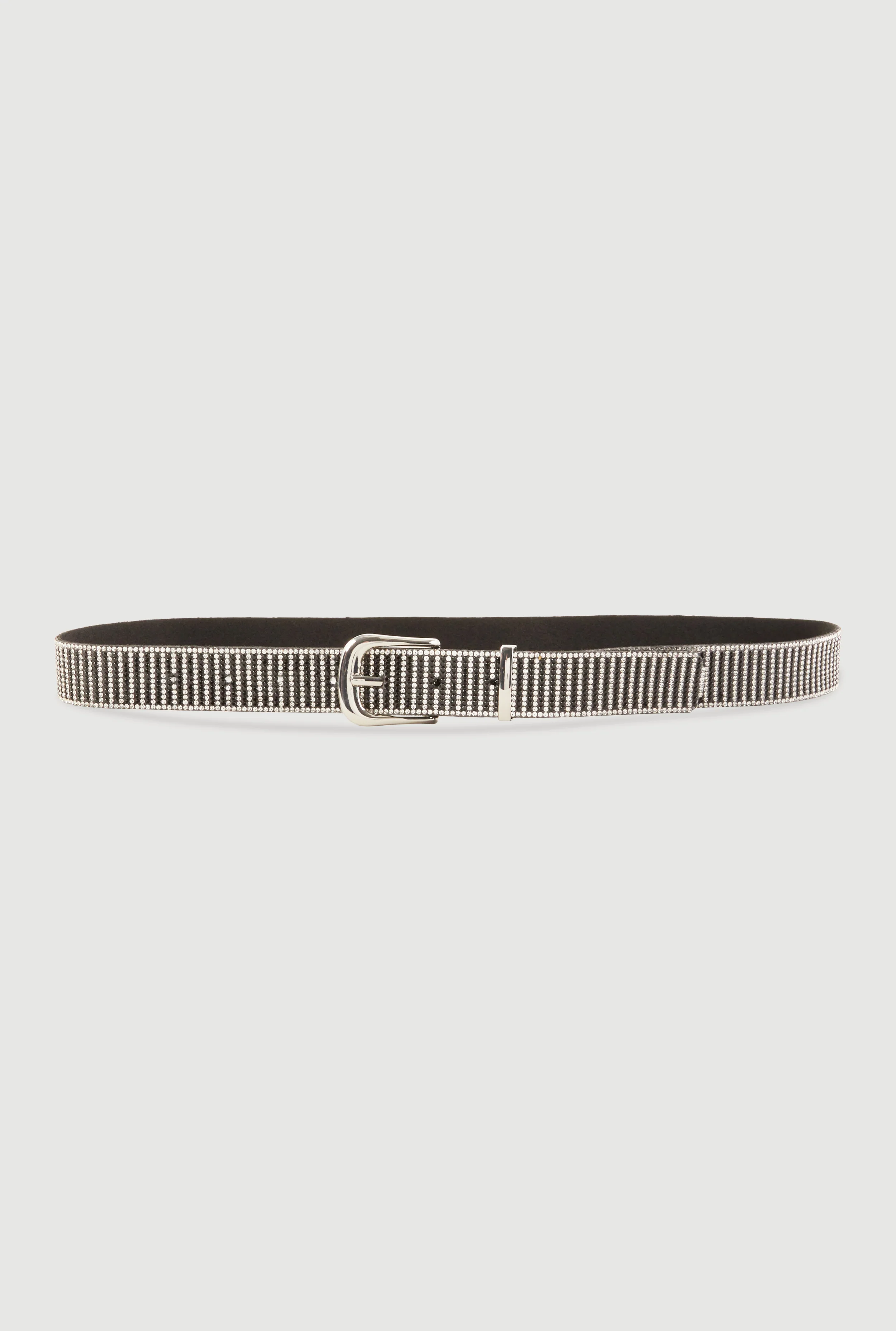 Striped Rhinestone Studded Belt