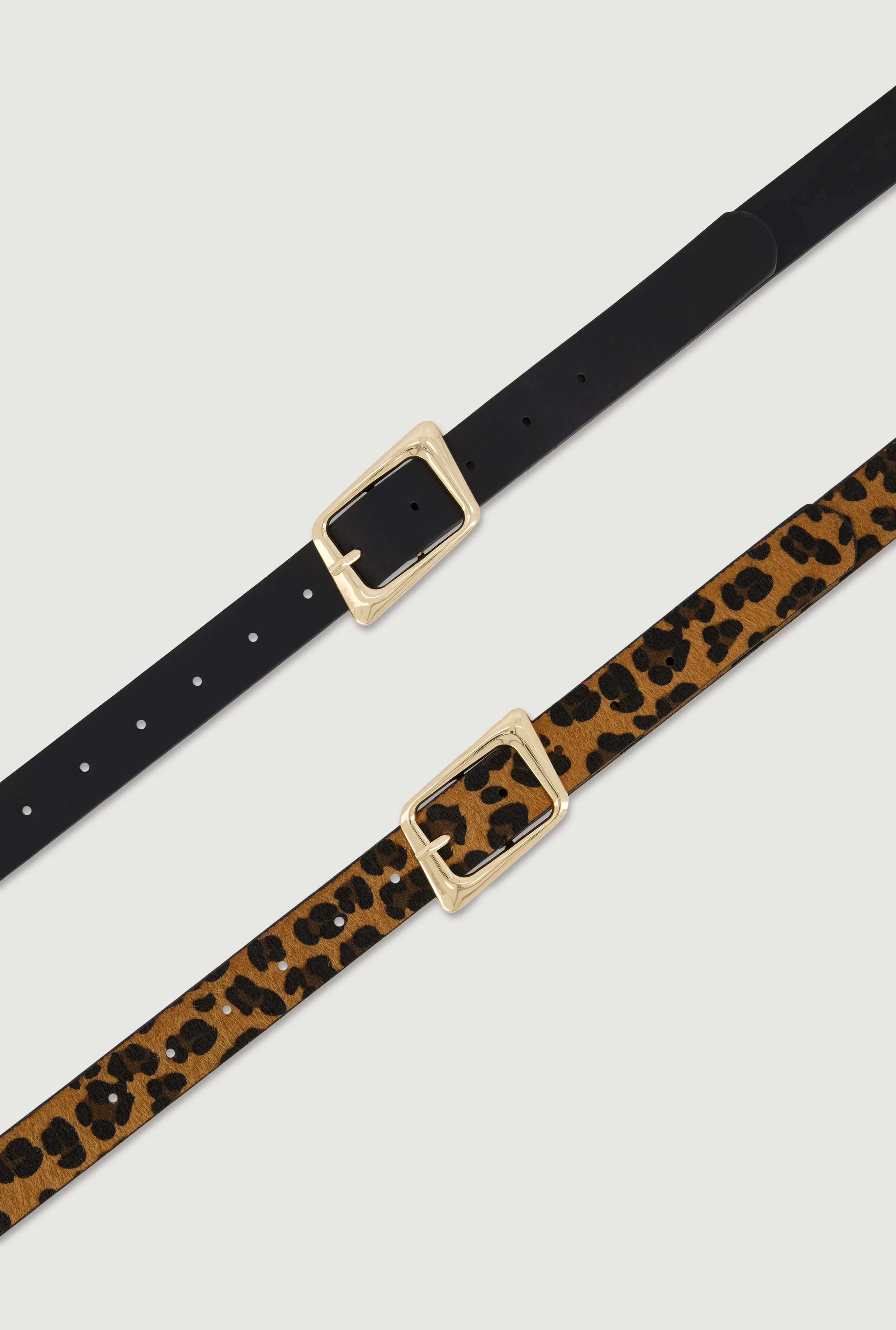 Plus Size Animal Print Buckle Belts 2 Pack