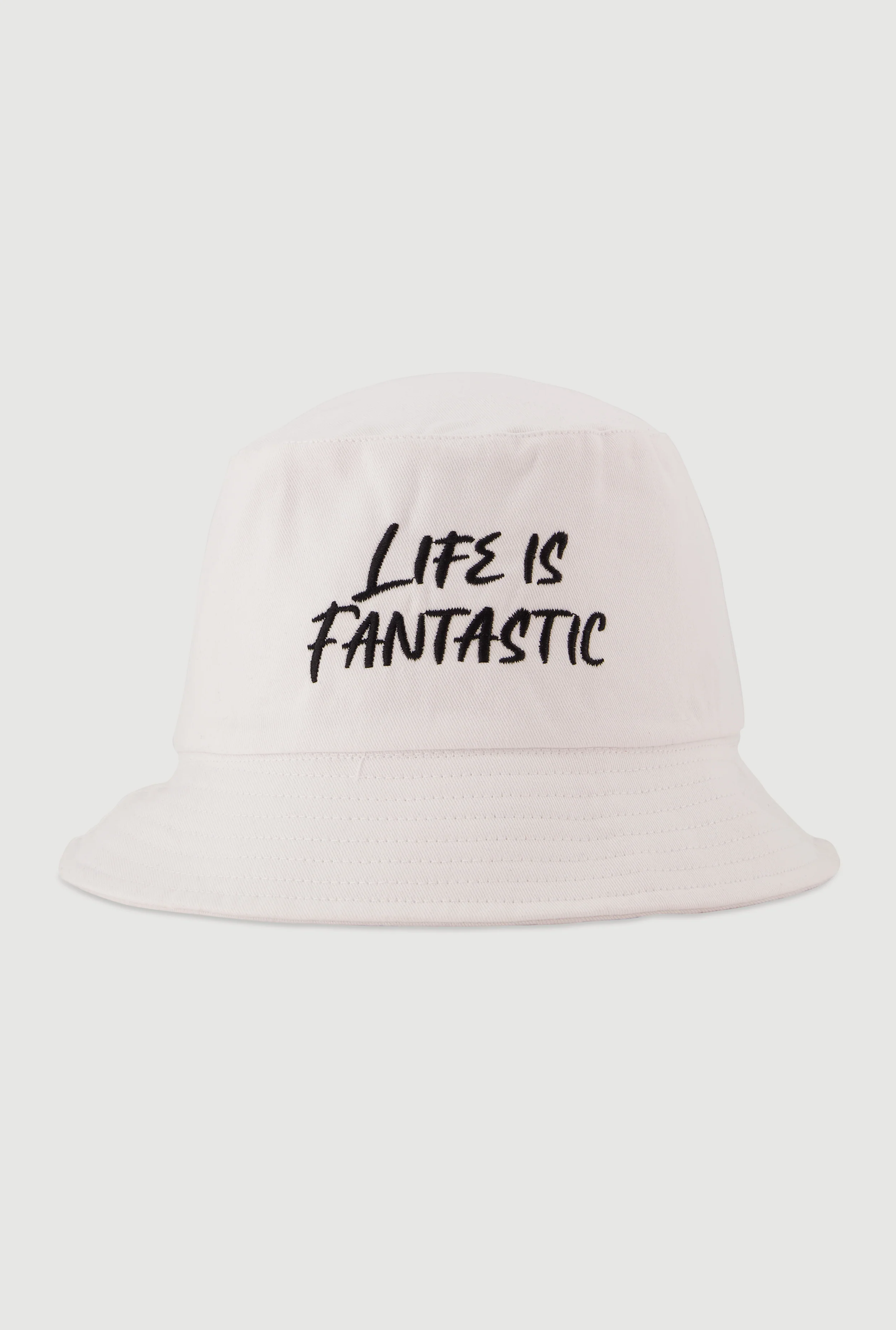 Life Is Fantastic Embroidered Reversible Bucket Hat