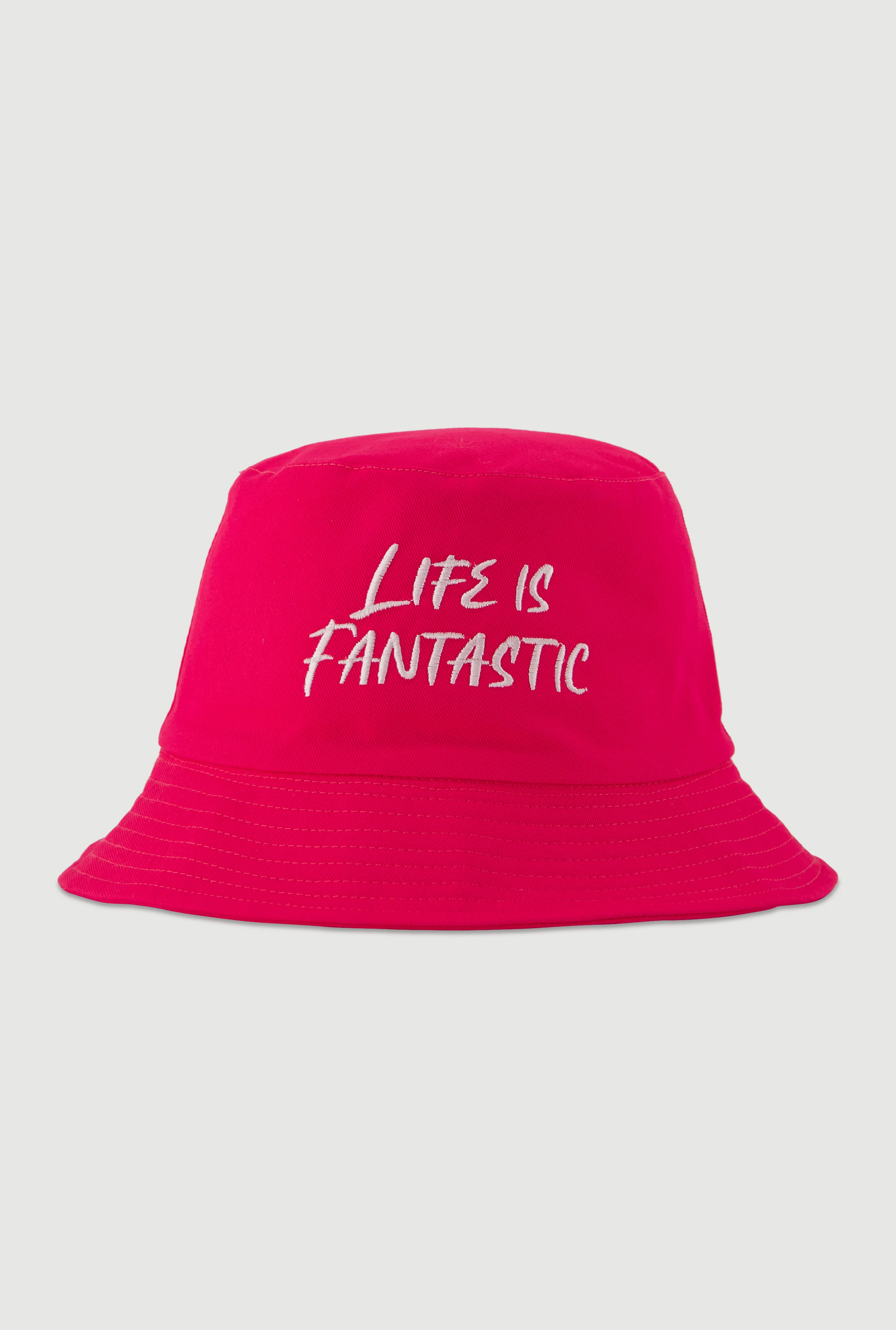 Life Is Fantastic Embroidered Reversible Bucket Hat