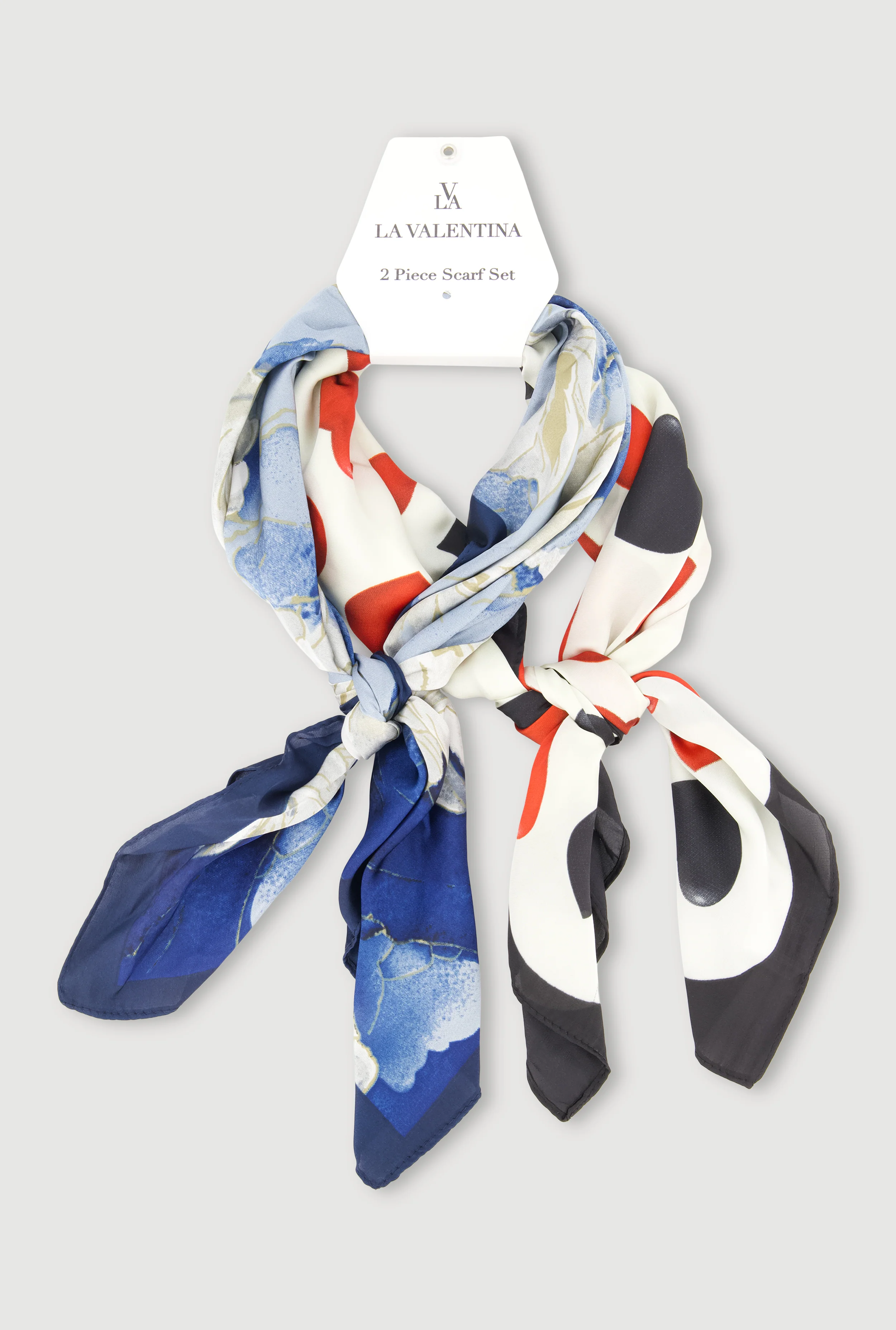 Floral and Heart Print 2 Piece Scarf Set
