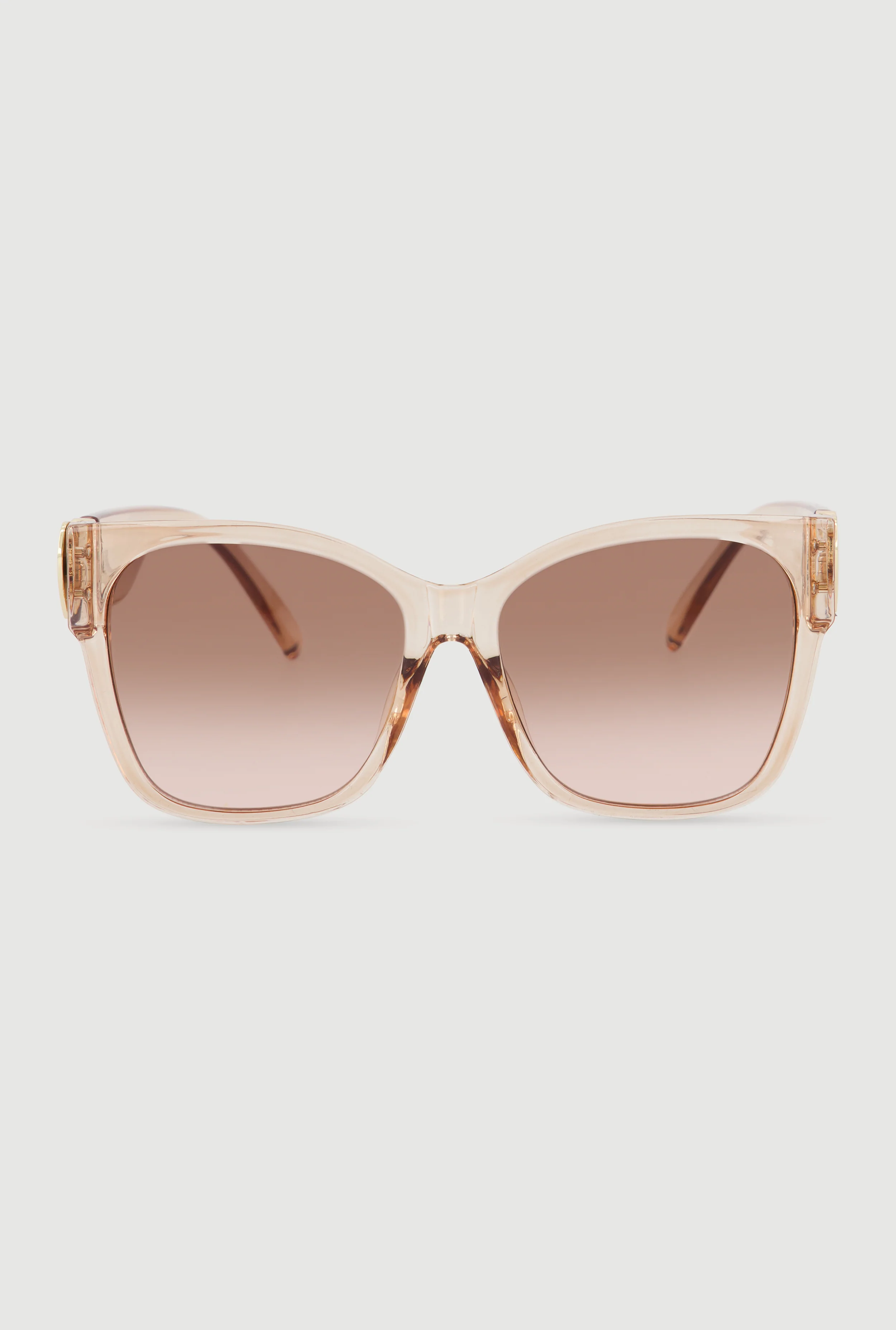 Metallic Heart Detail Ombre Lens Sunglasses