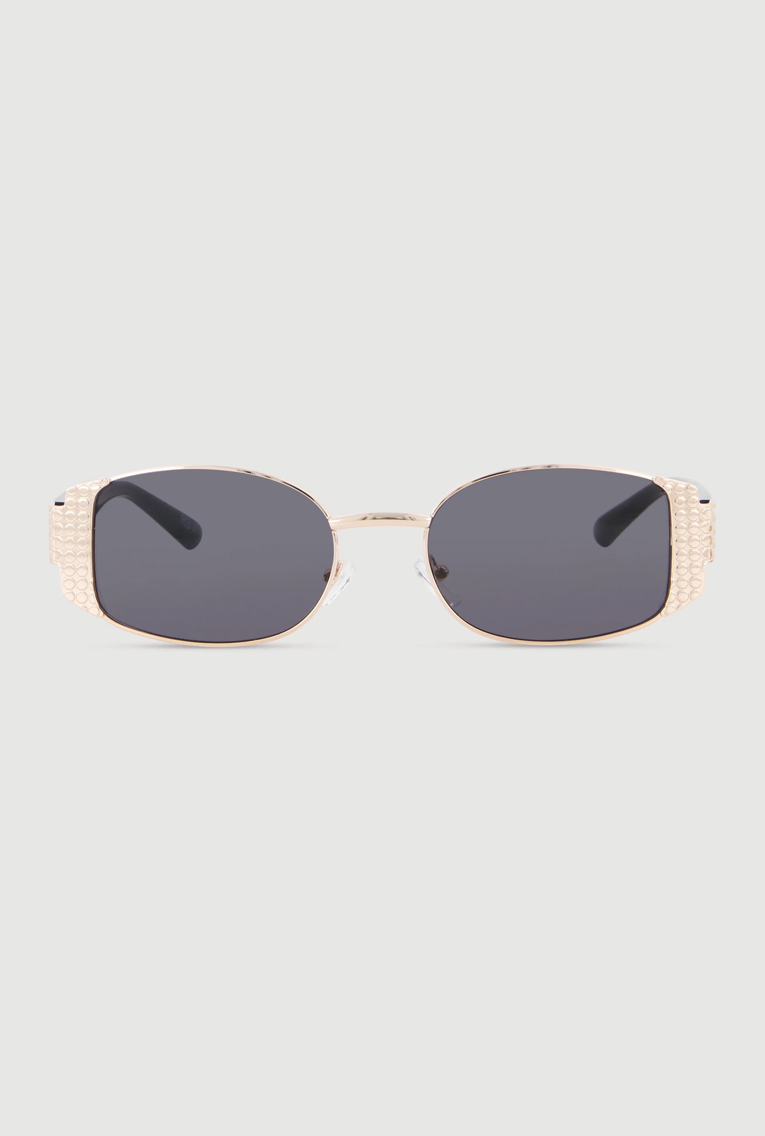Metallic Detail Oval Sunglasses