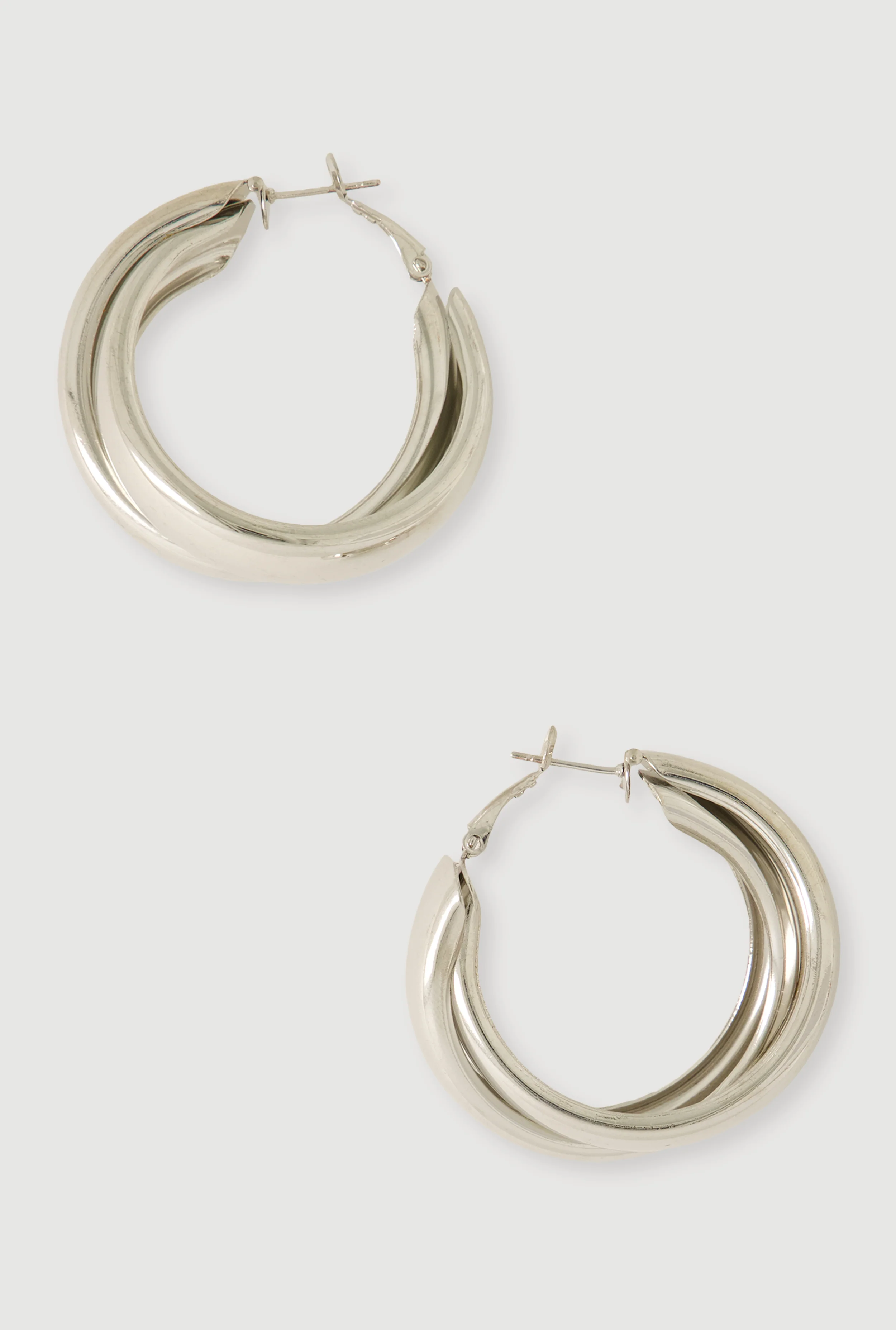 Metallic Chunky Hoop Earrings