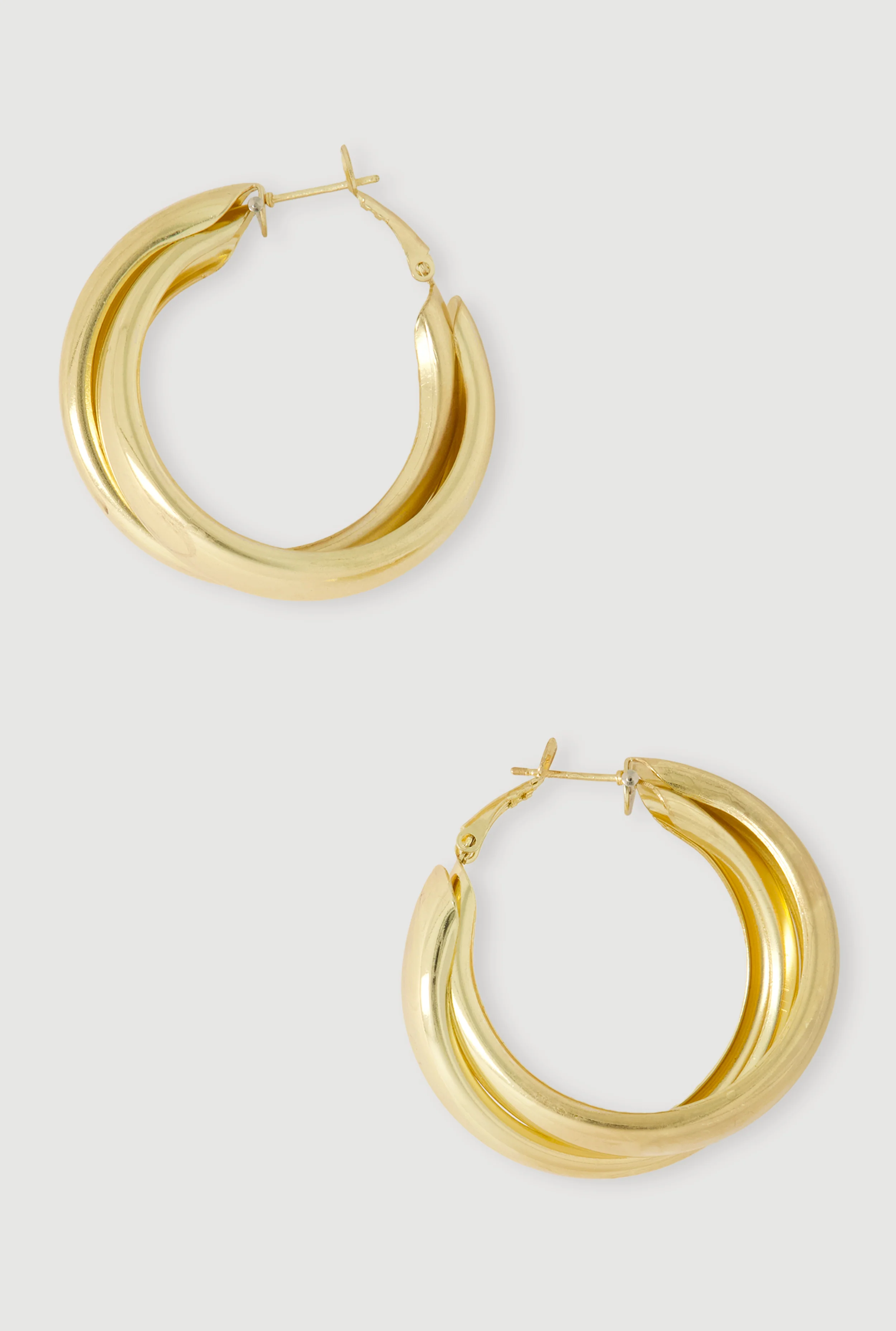 Metallic Chunky Hoop Earrings
