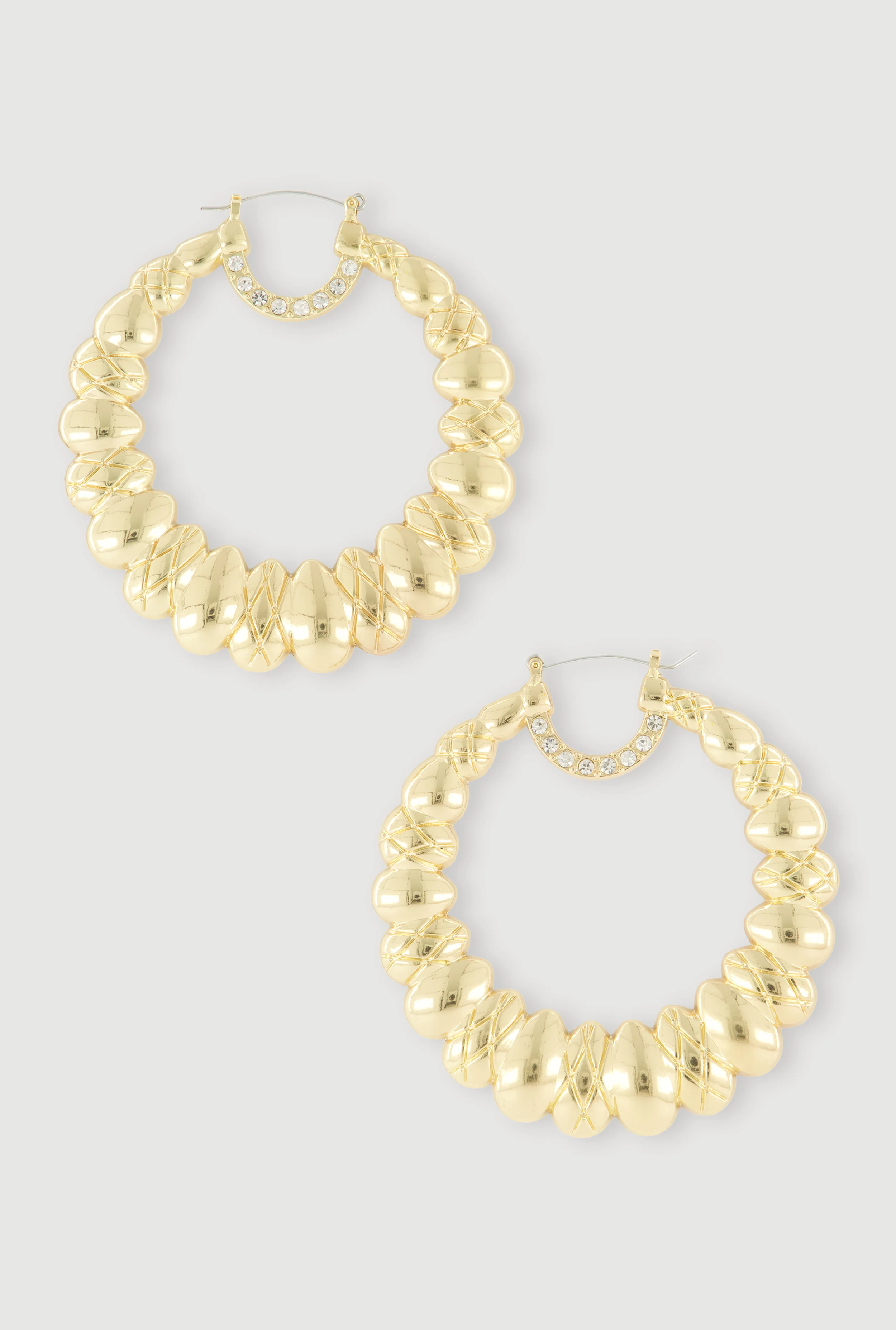 Rhinestone Double Hoop Earrings