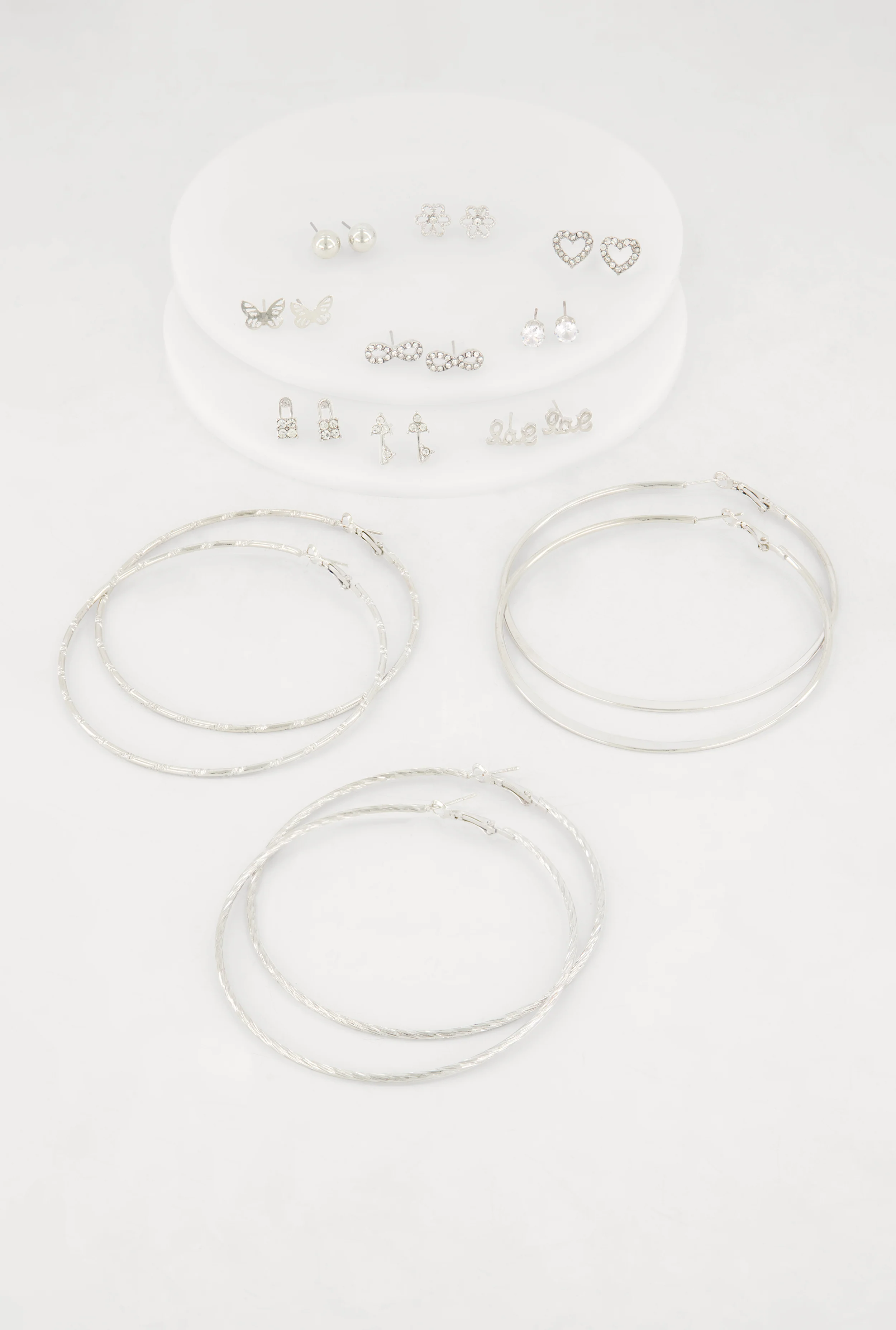Assorted Stud and Hoop Earrings Set of 12