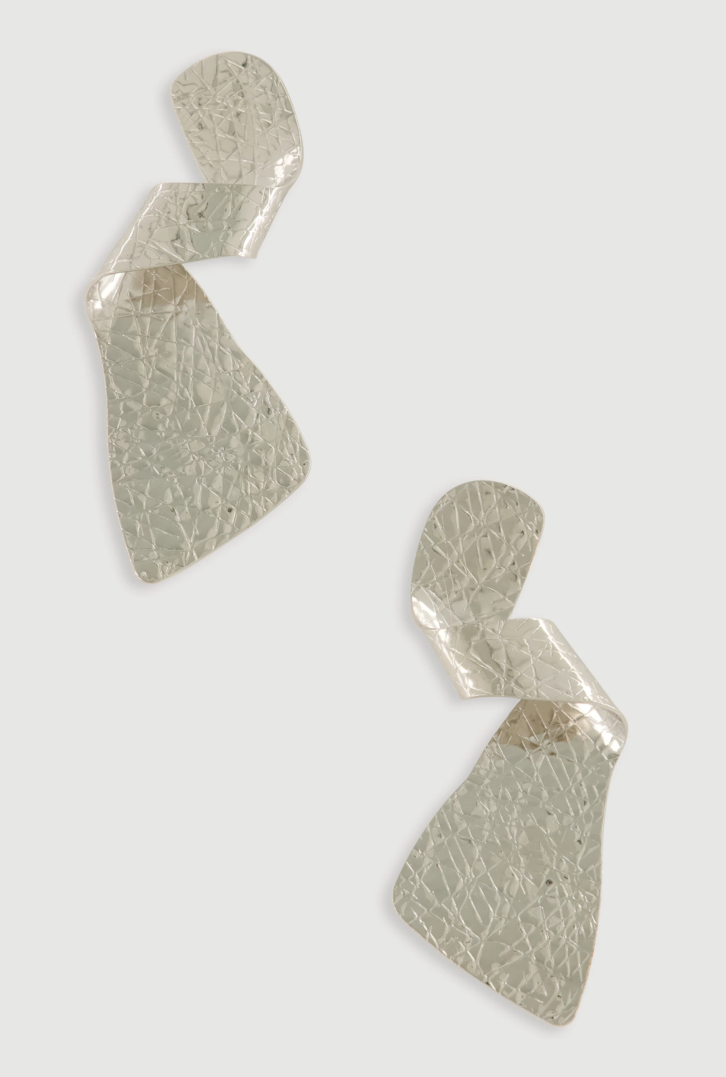 Metallic Spiral Textured Drop Earrings