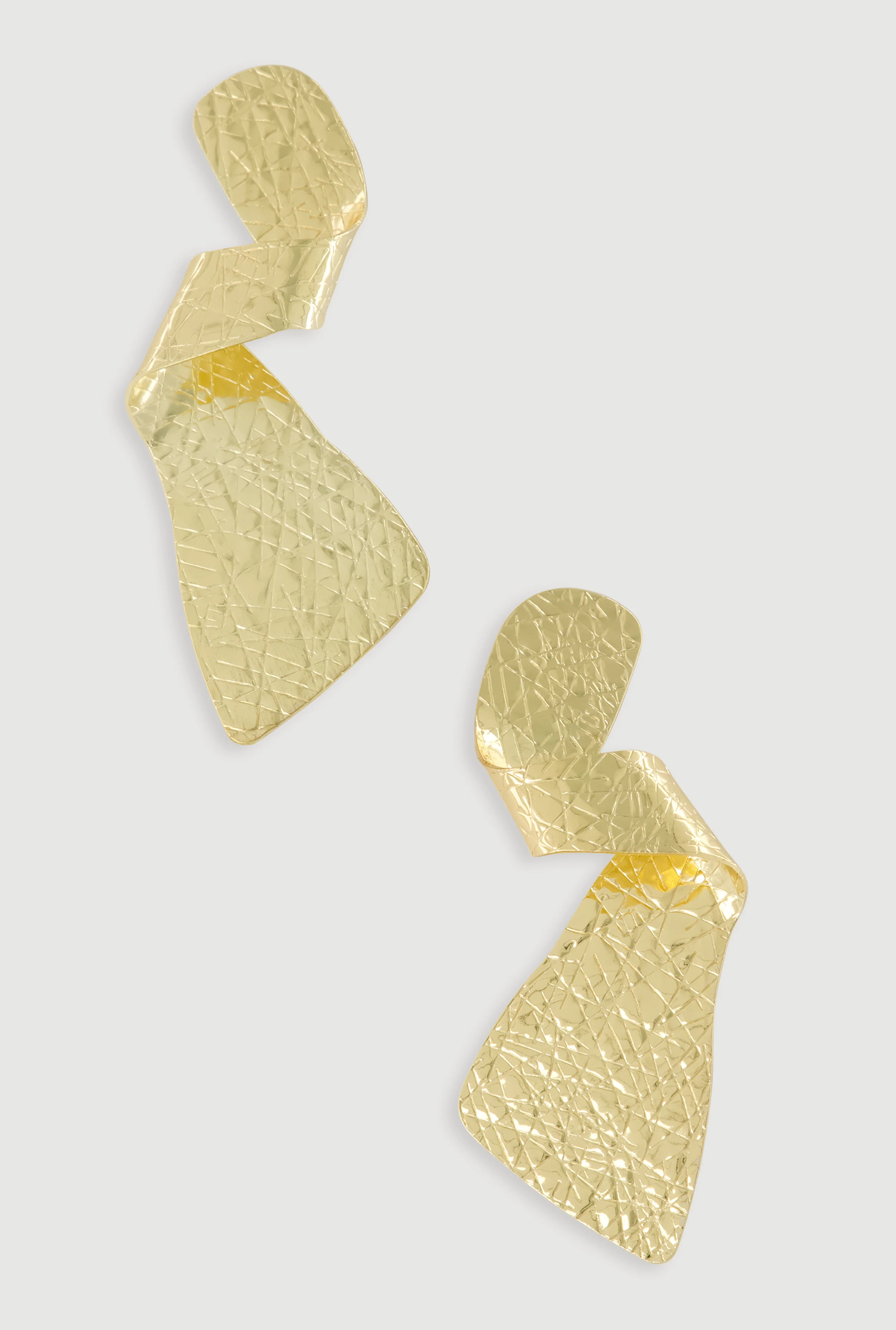 Metallic Spiral Textured Drop Earrings