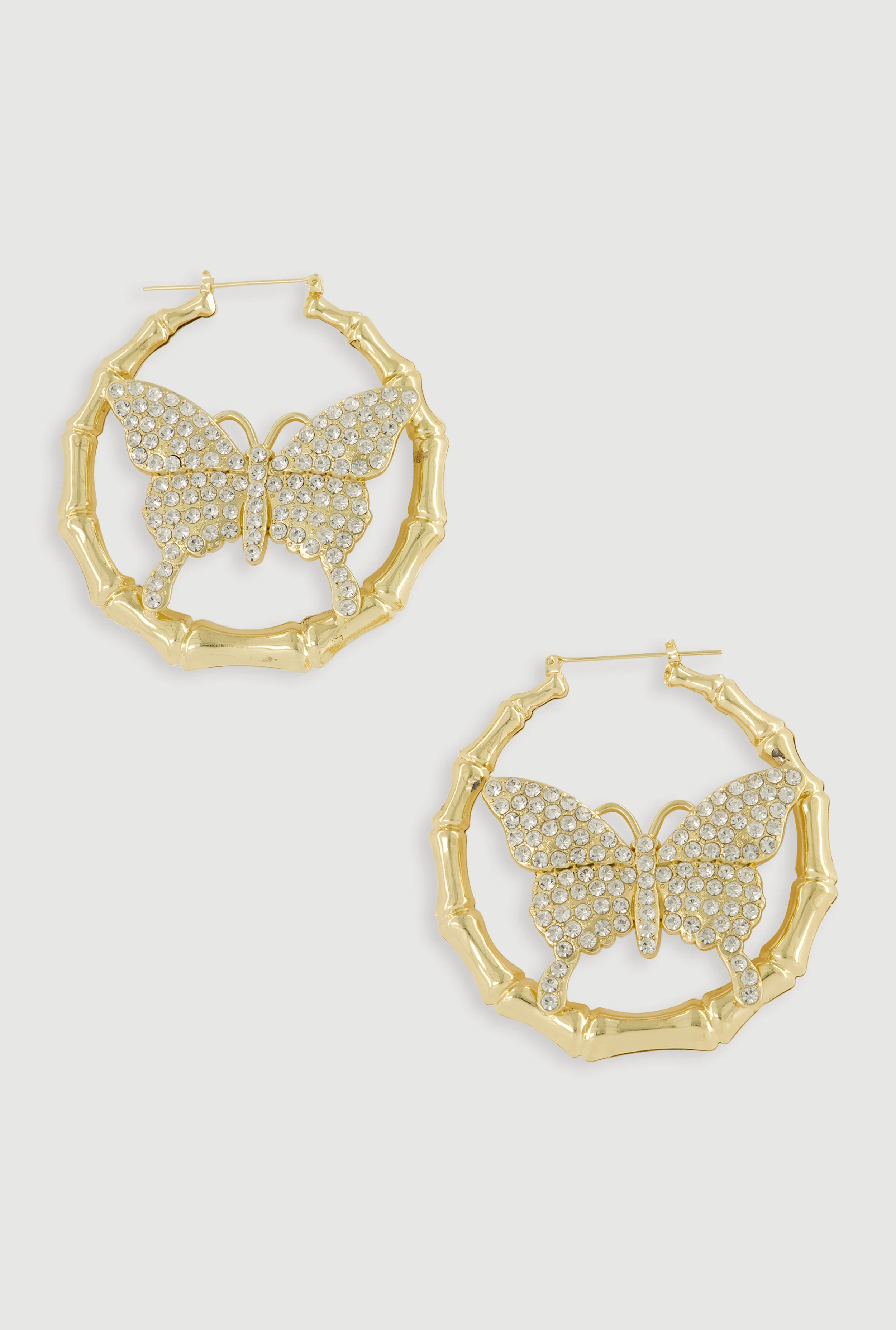 Butterfly Bamboo Hoop Earrings