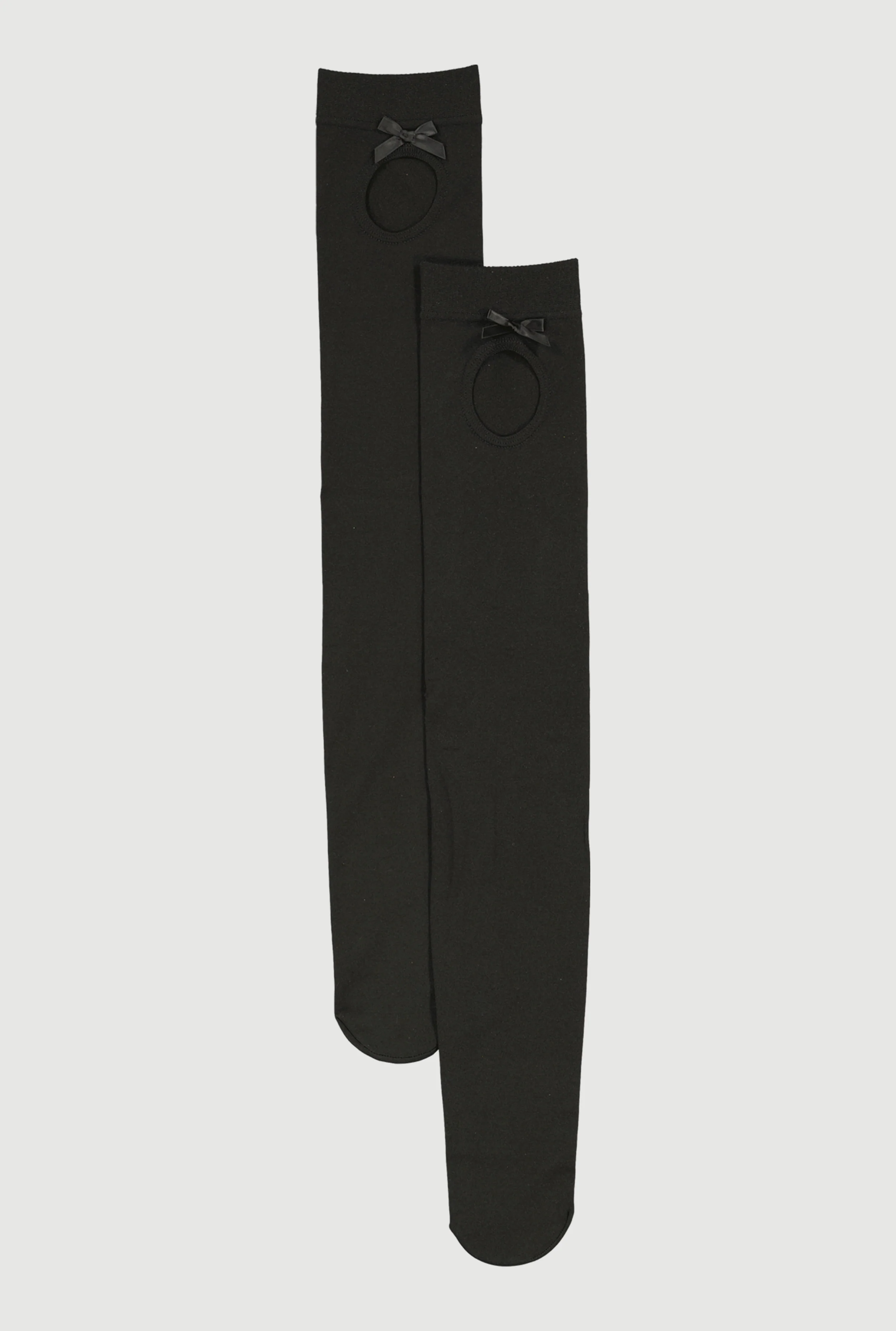 Bow Detail Cutout Over The Knee Socks