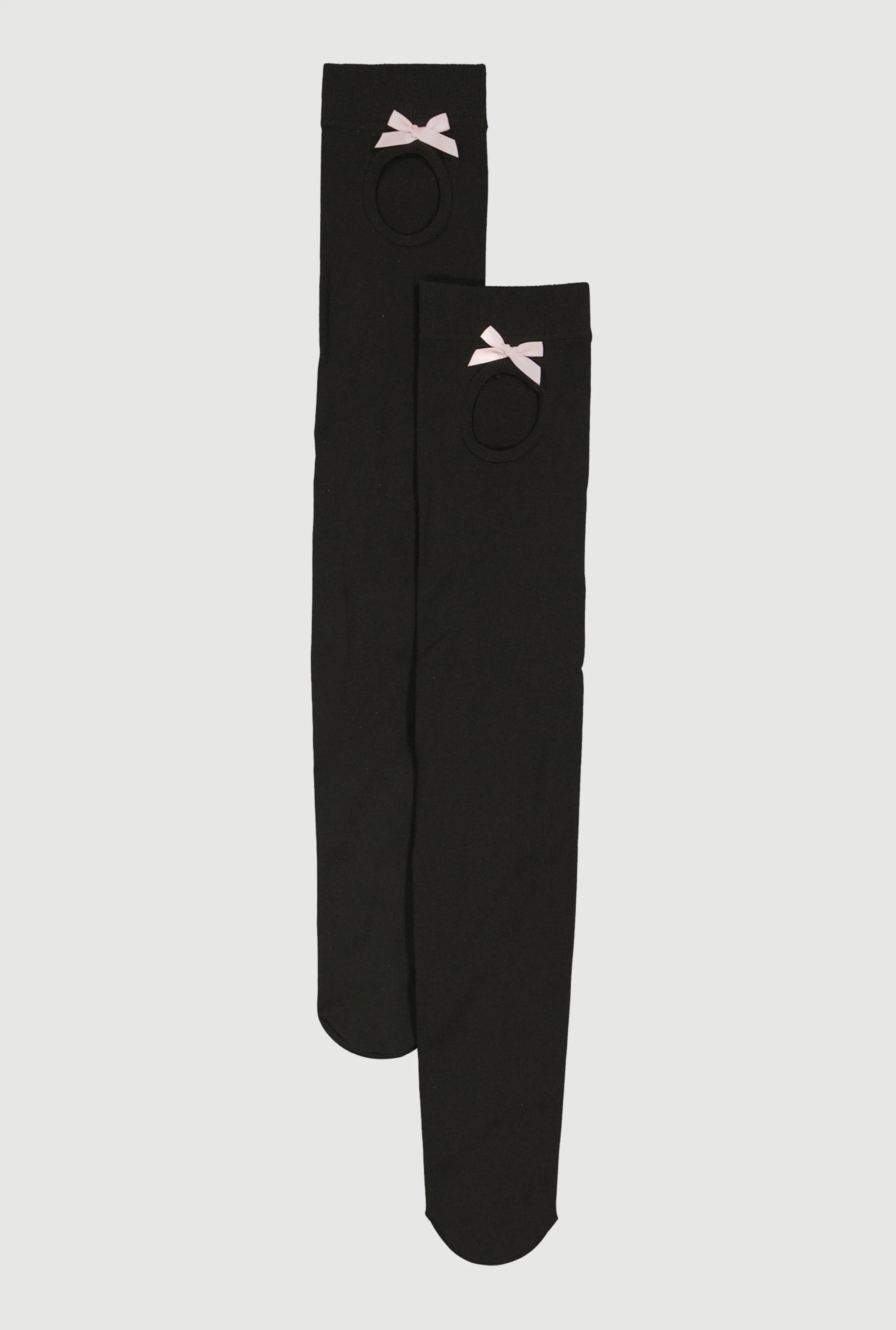 Cutout Bow Detail Over The Knee Socks