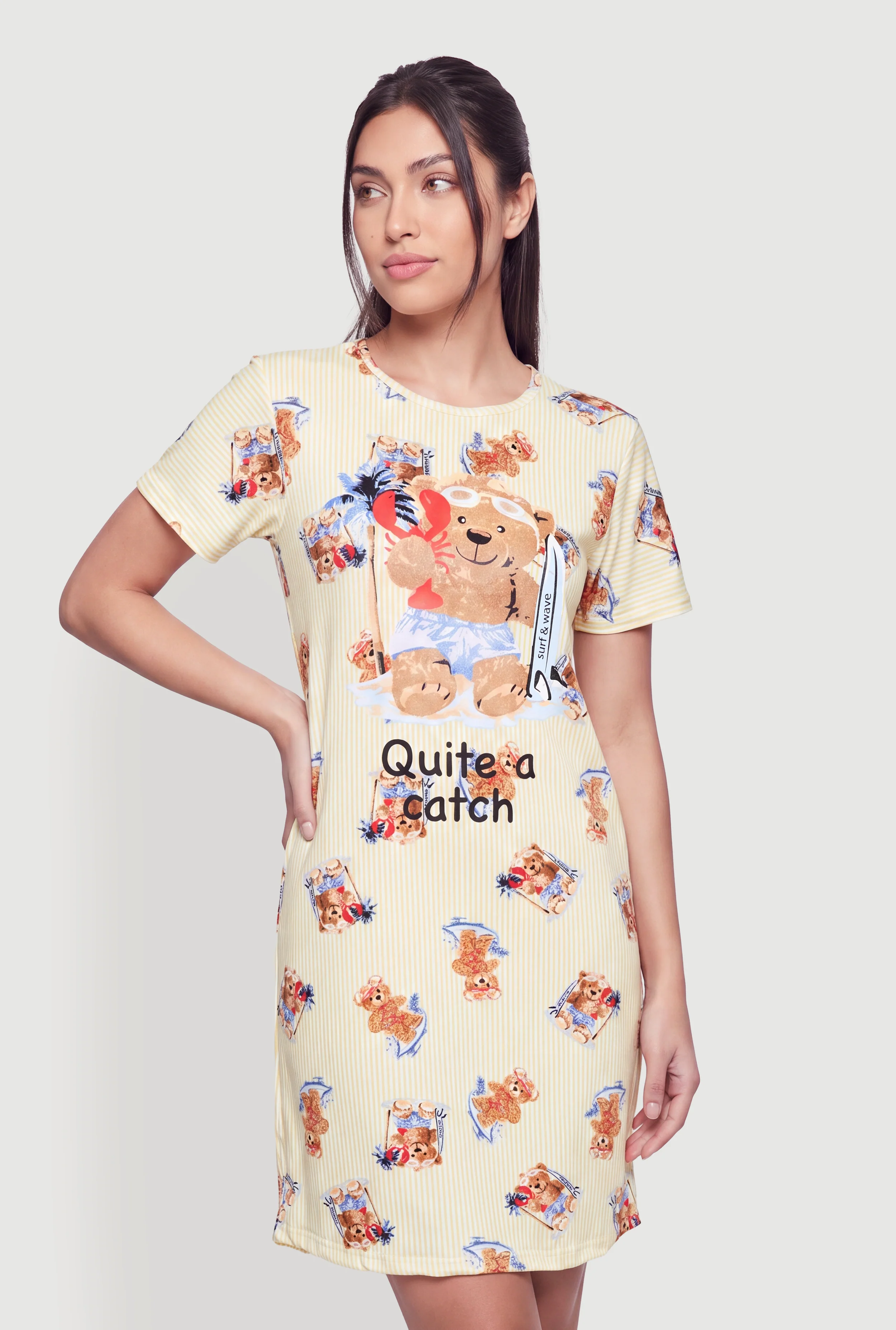 Quite A Catch Bear Graphic Sleepshirt