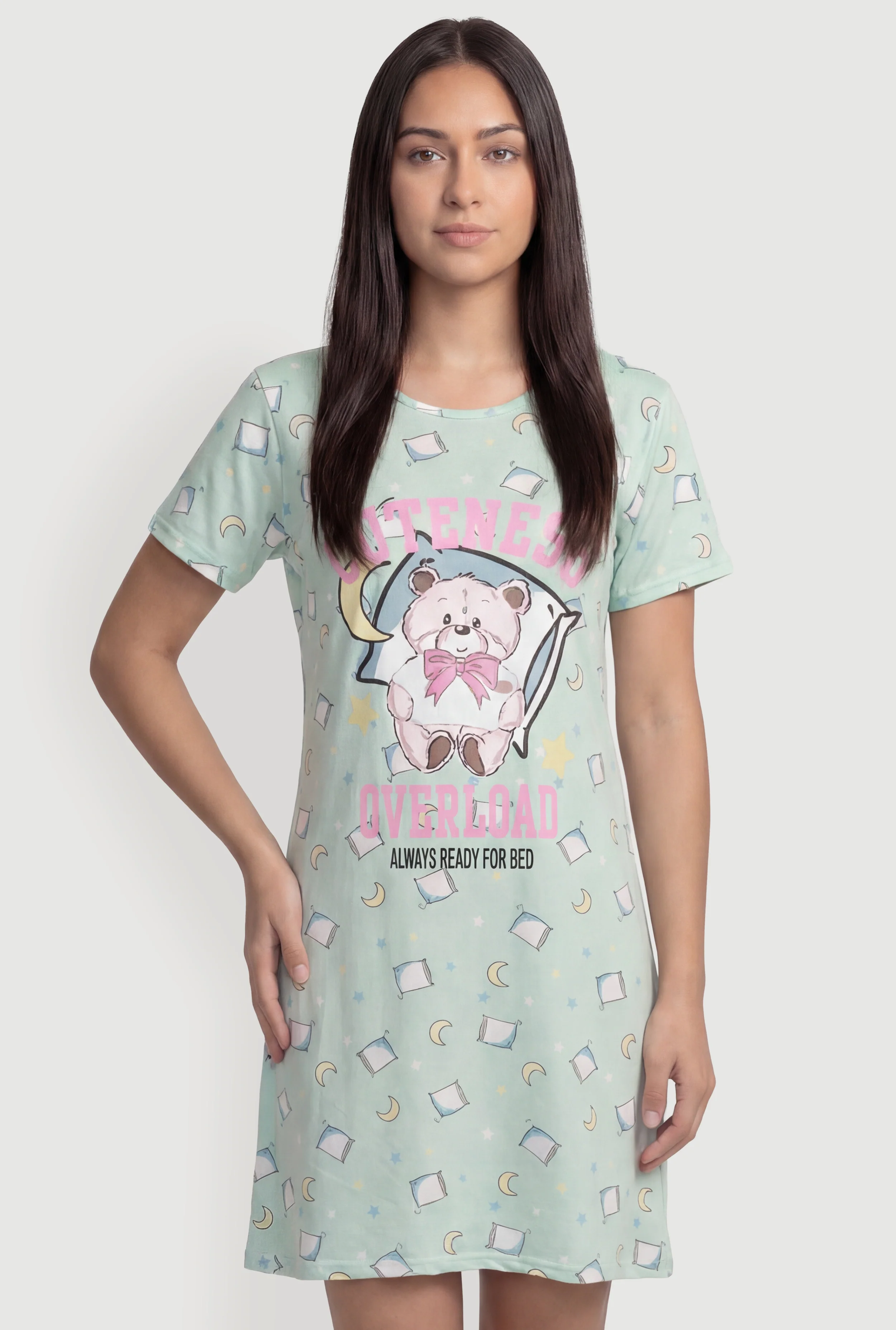 Cuteness Overload Teddy Bear Graphic Sleepshirt