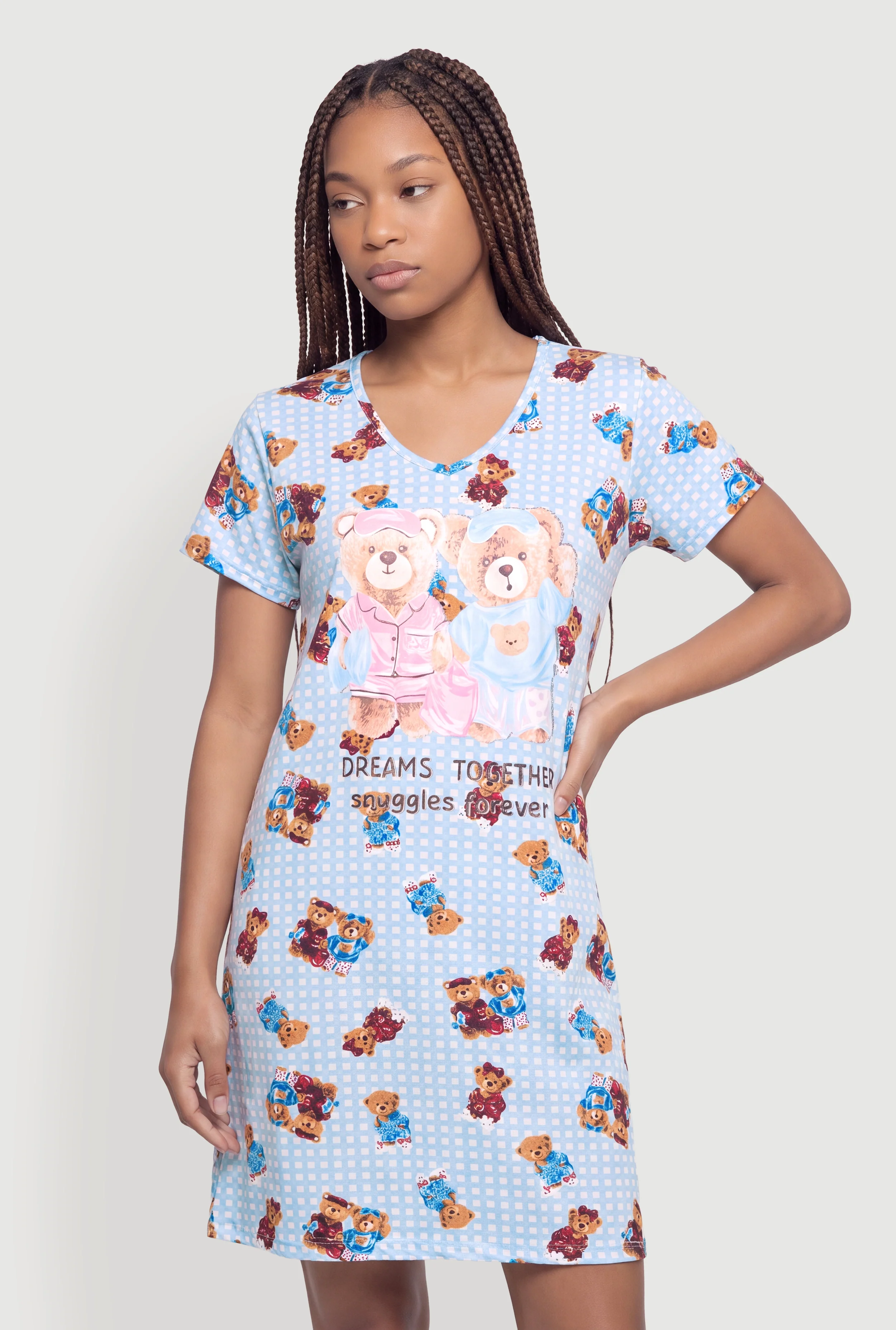 Dreams Together Snuggles Forever Gingham Sleepshirt