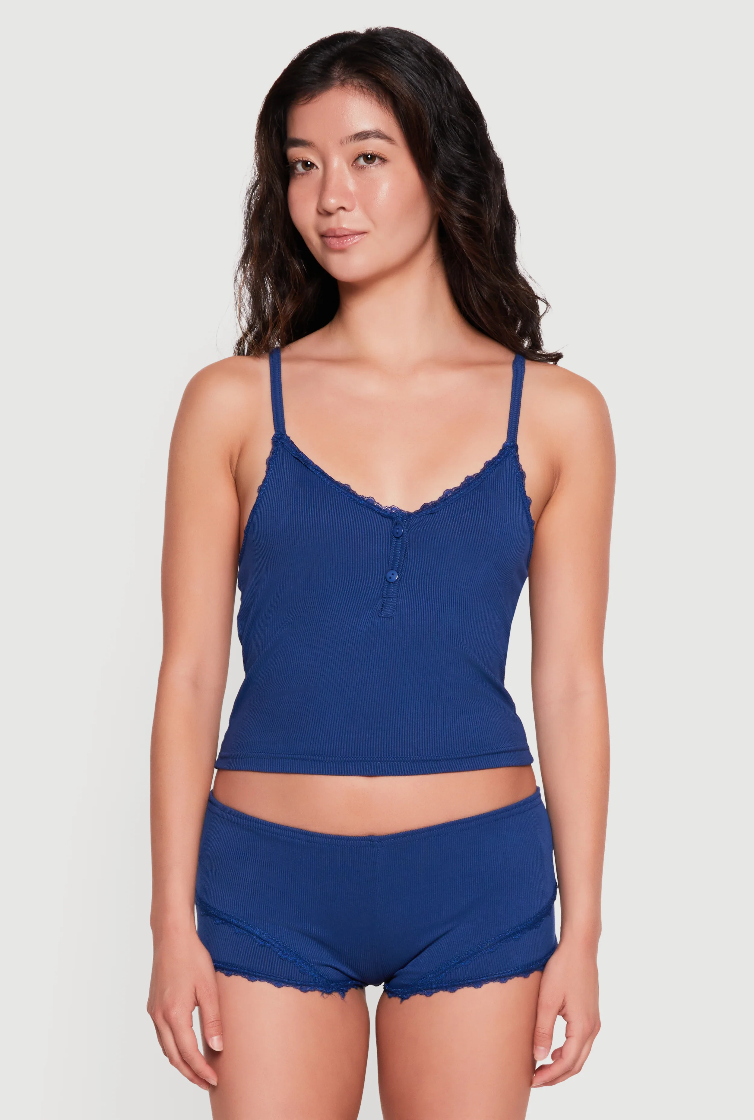 Lace Trim Pajama Cami and Boyshorts
