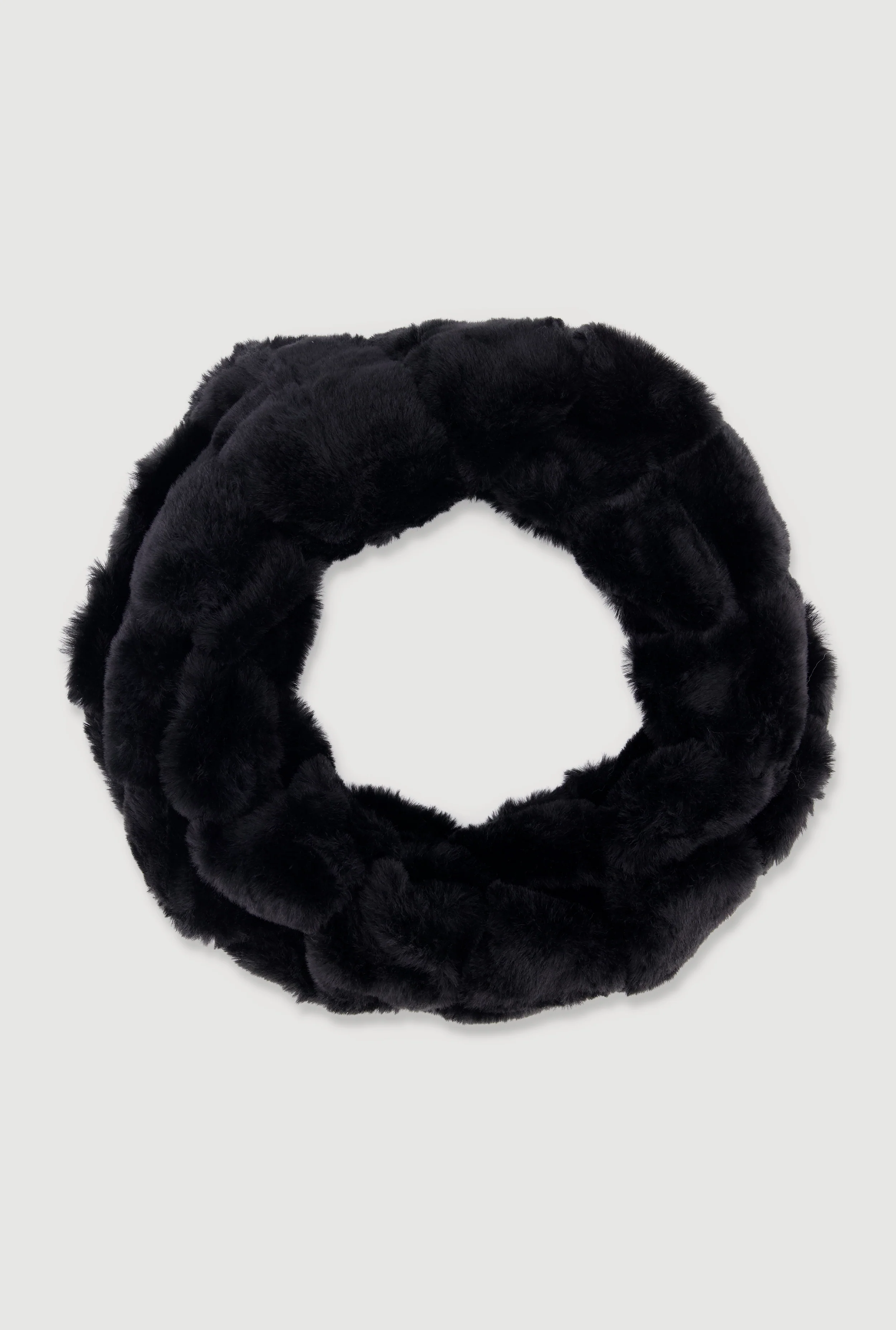 Ribbed Knit Faux Fur Neck Warmer