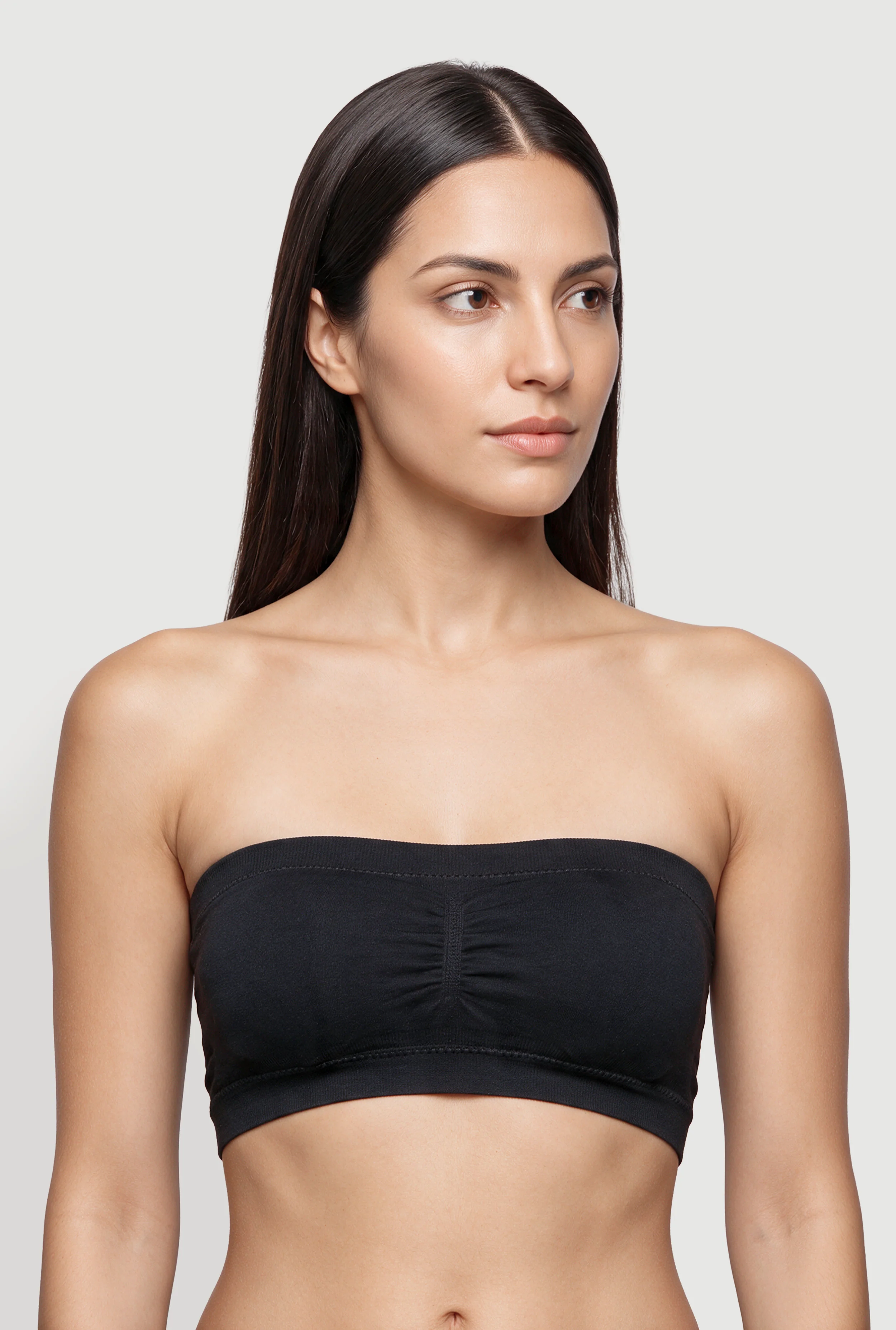 Ruched Front Seamless Bandeau Bra