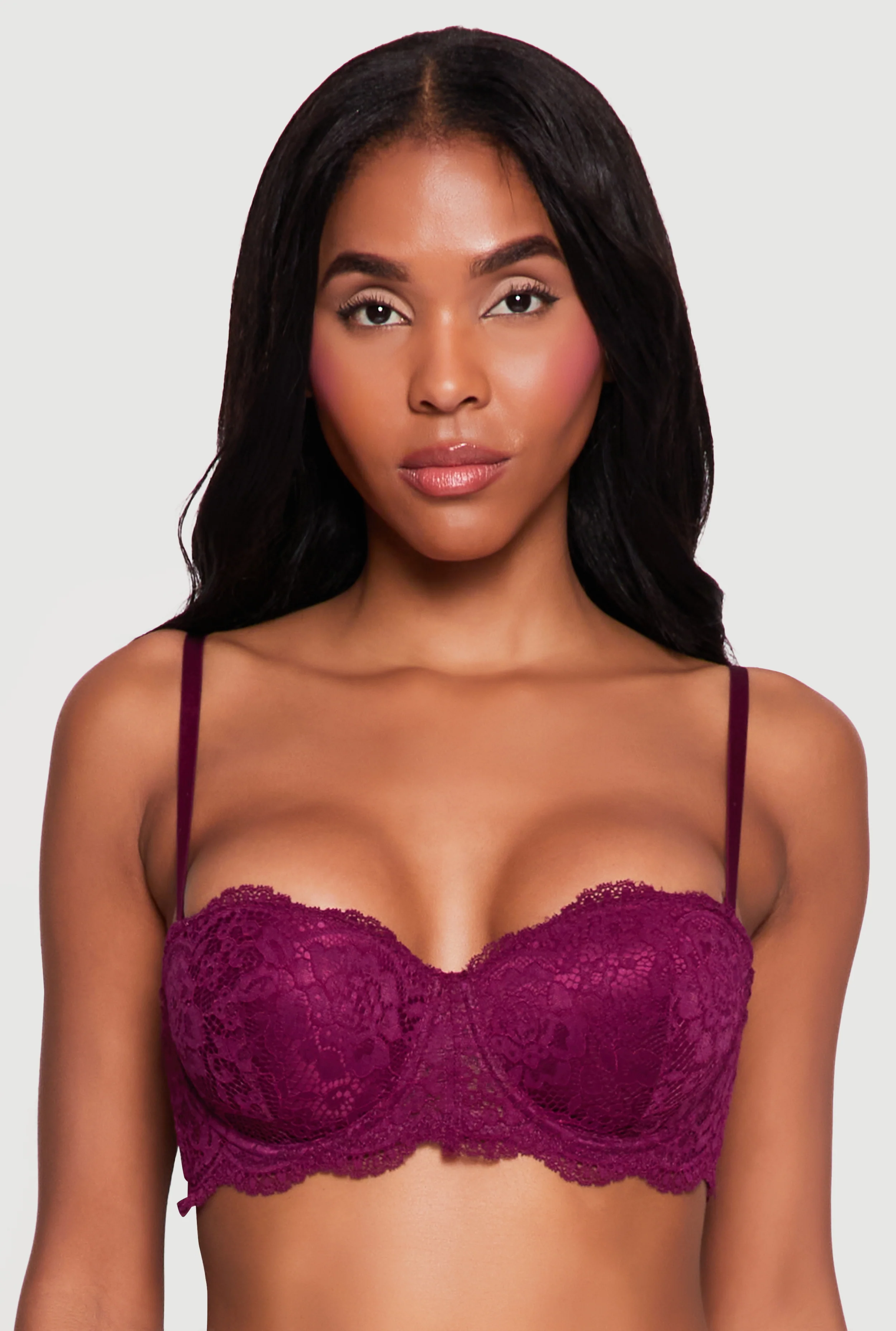 Convertible Scalloped Lace Balconette Bra