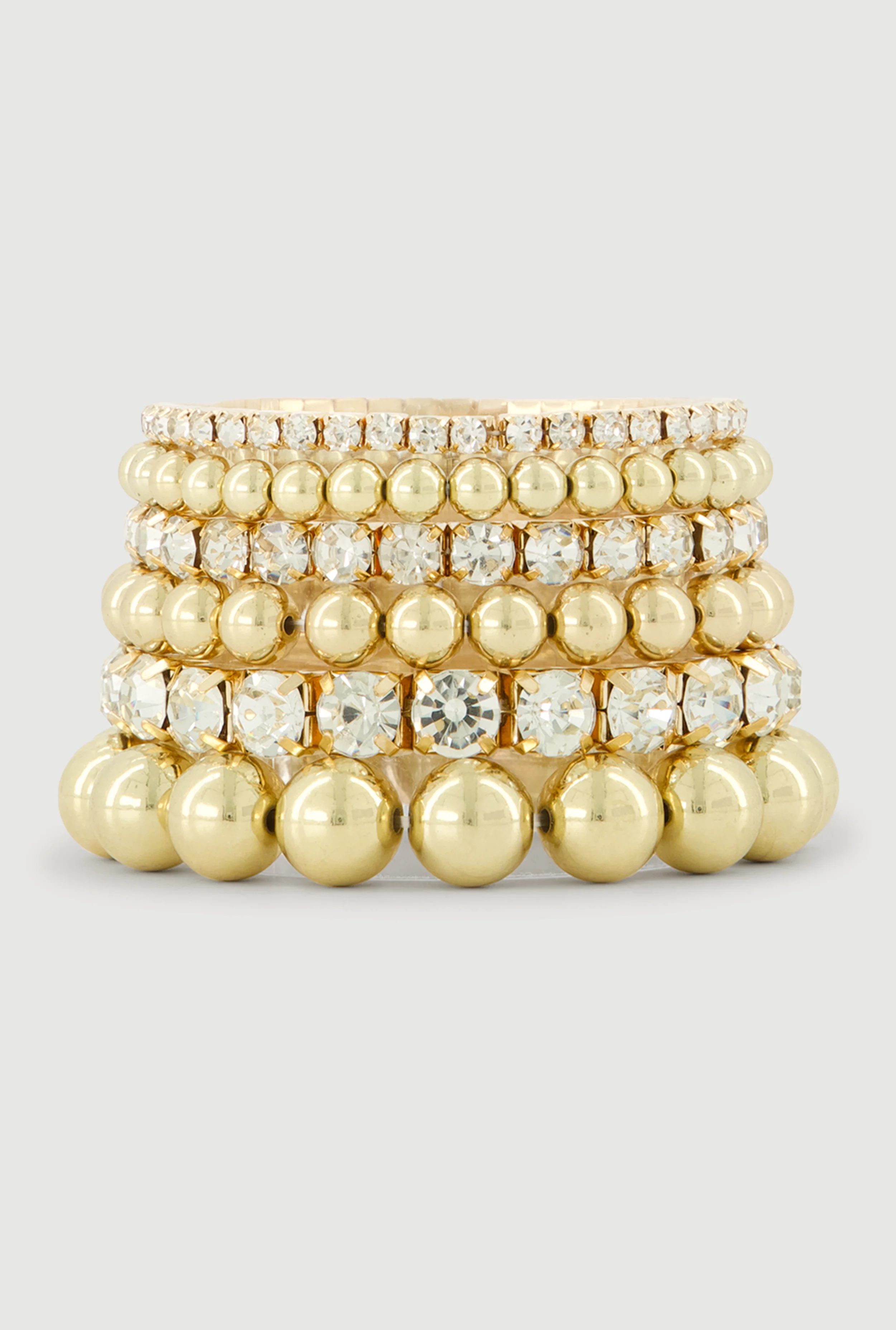 Rhinestone and Beaded Stretch Bracelets Set of 6