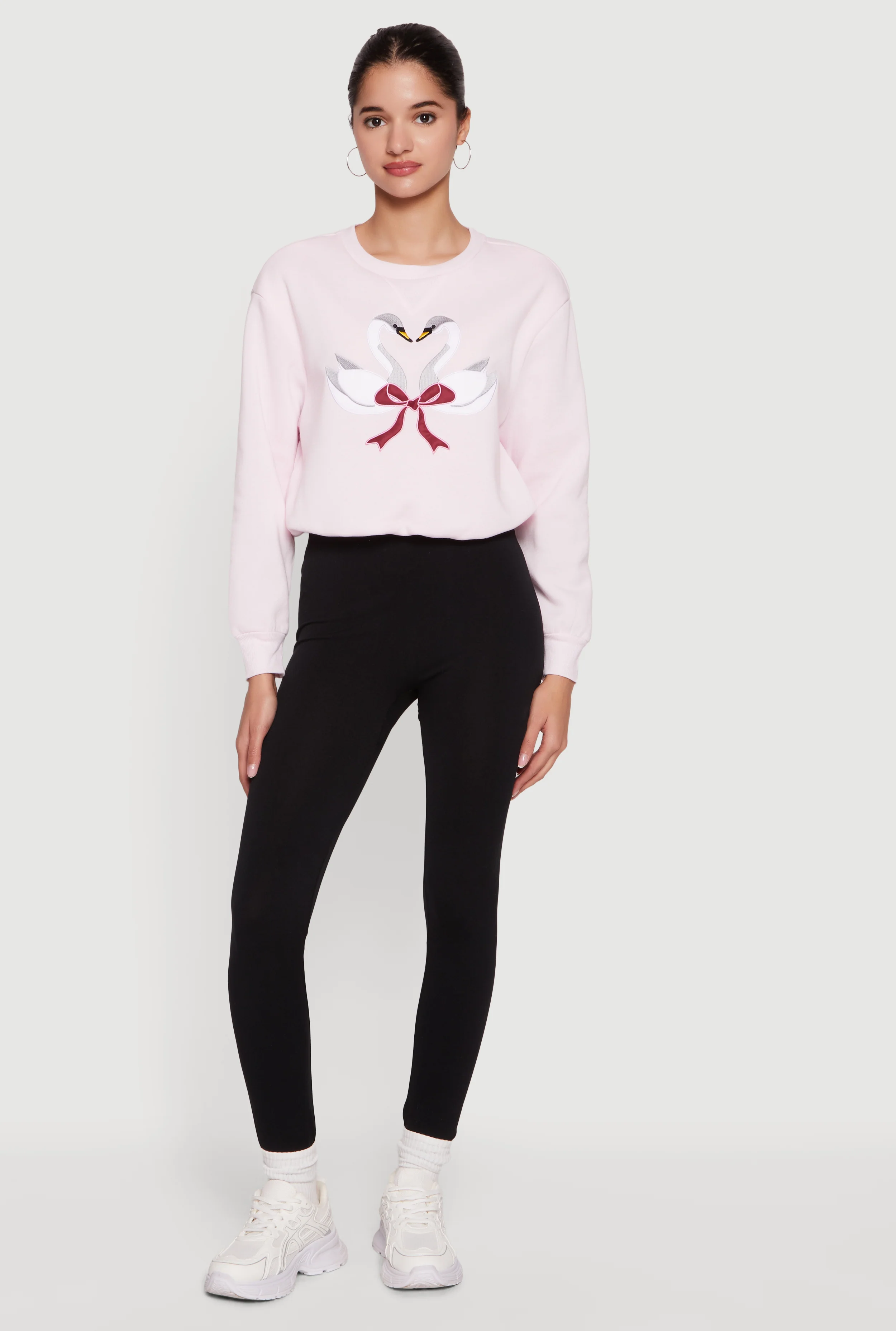 Graphic Cropped Bubble Hem Sweatshirt