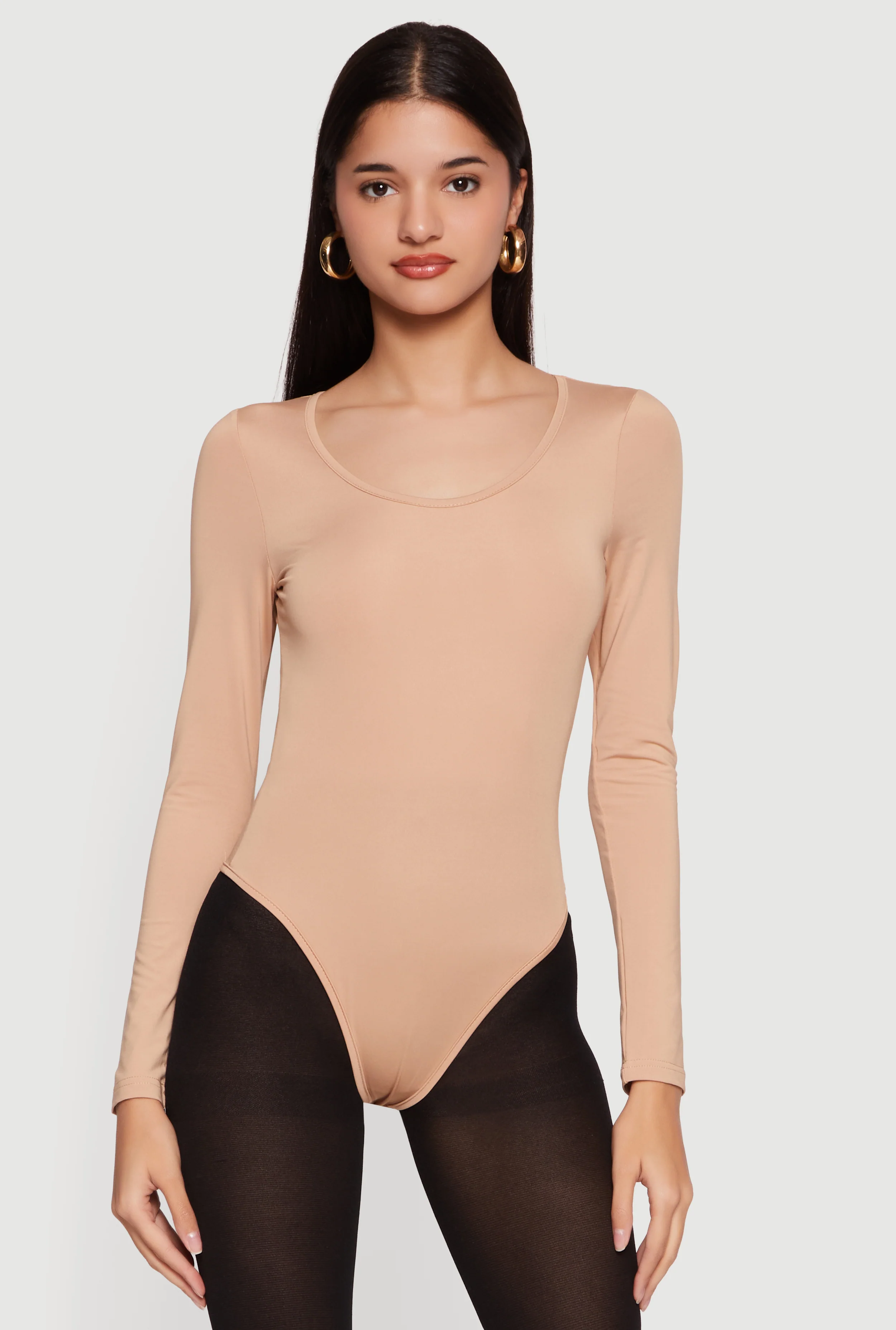 Basic Long Sleeve Scoop Neck Bodysuit