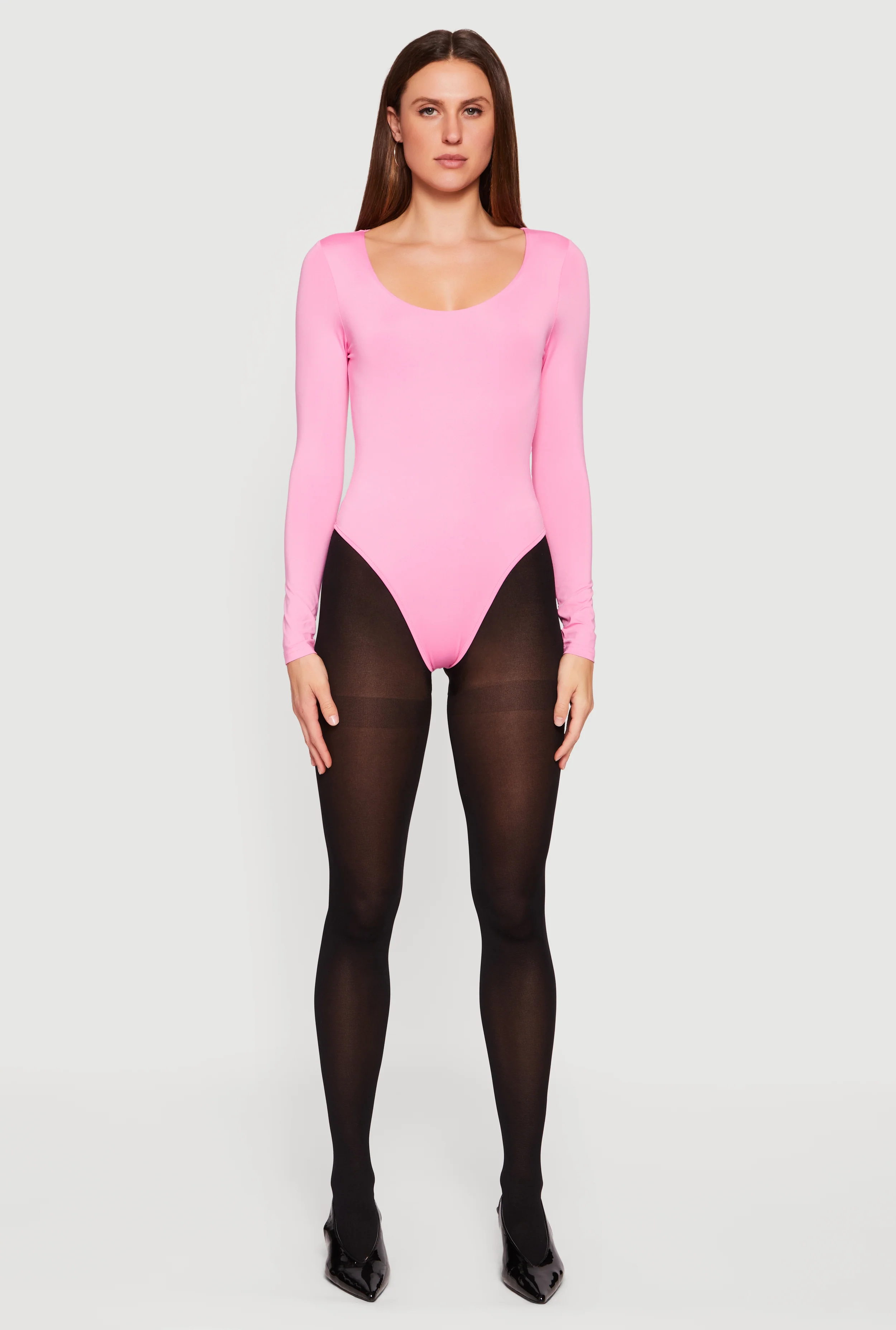 Solid Long Sleeve Scoop Neck Bodysuit