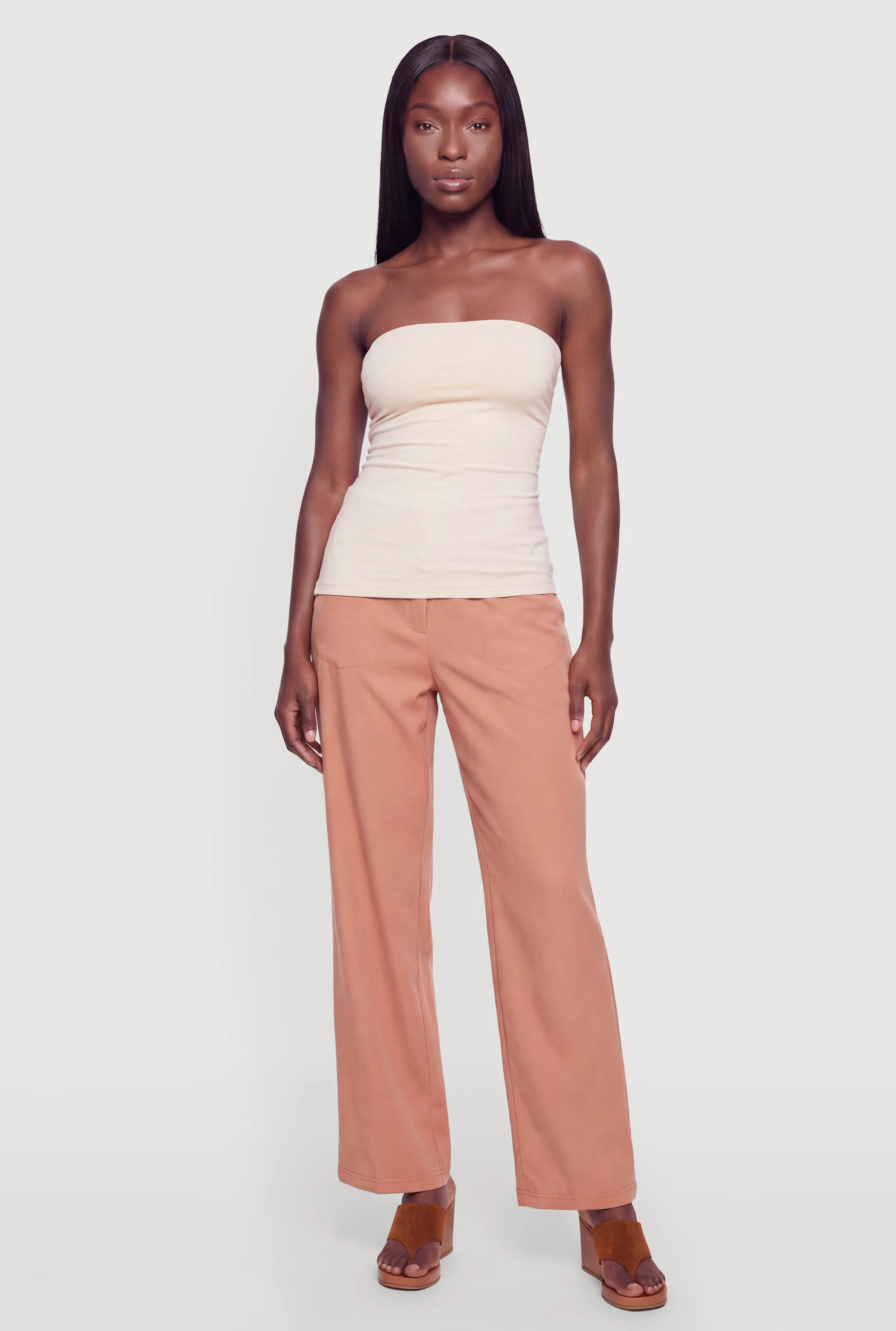 Wide Leg Pants with Front Pockets