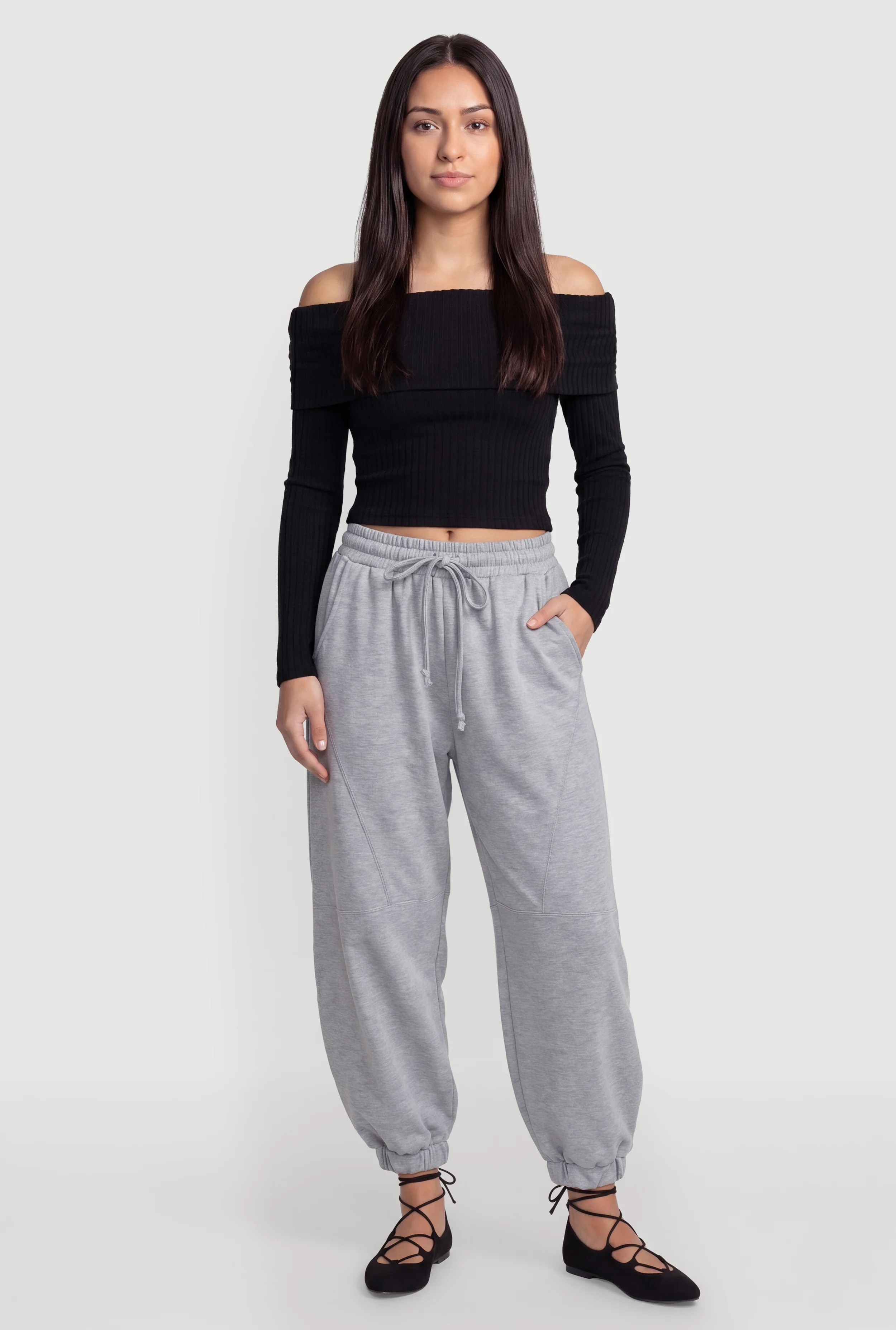 Drawstring Waist Fleece Joggers with Pockets
