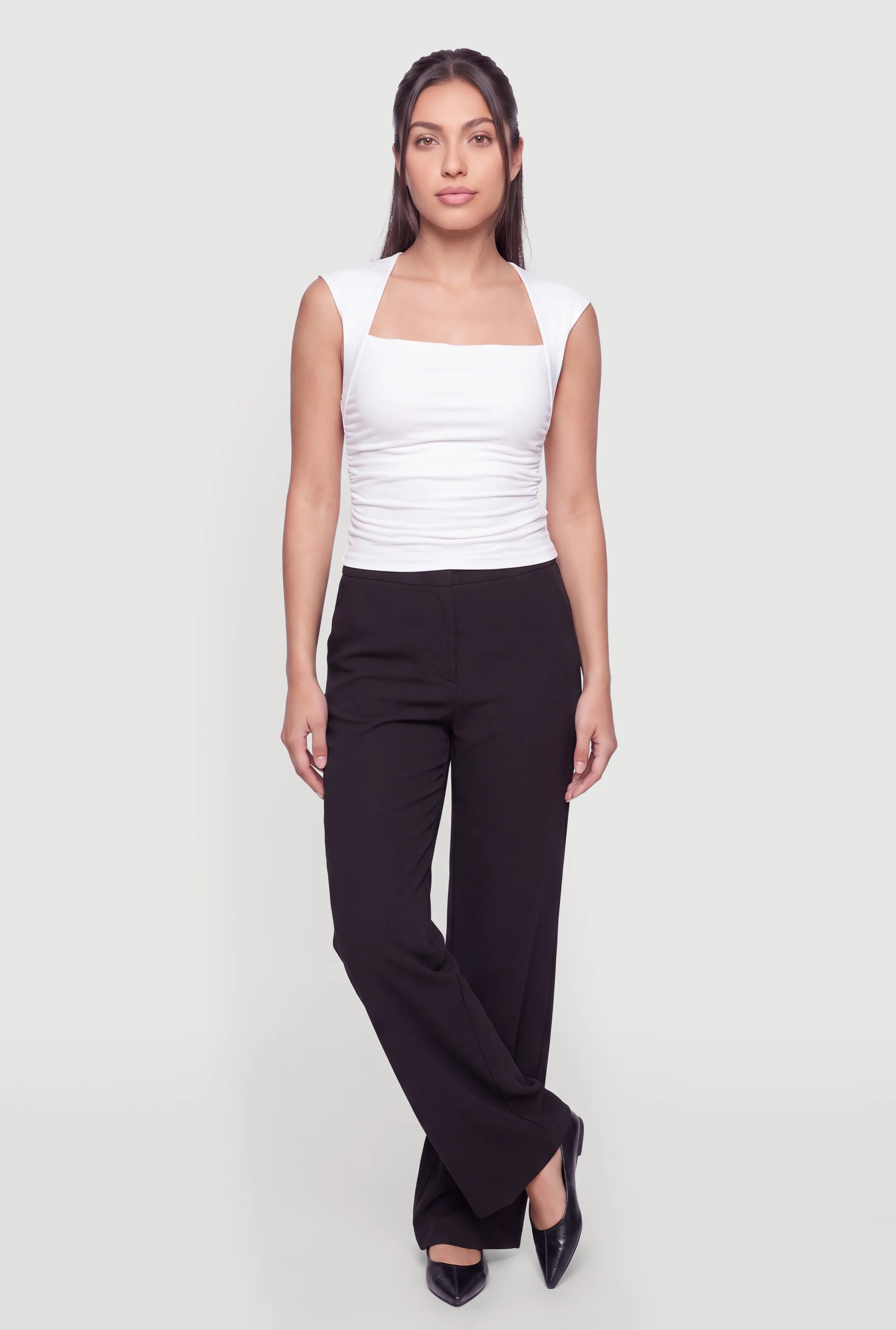 High Waisted Wide Leg Dress Pants