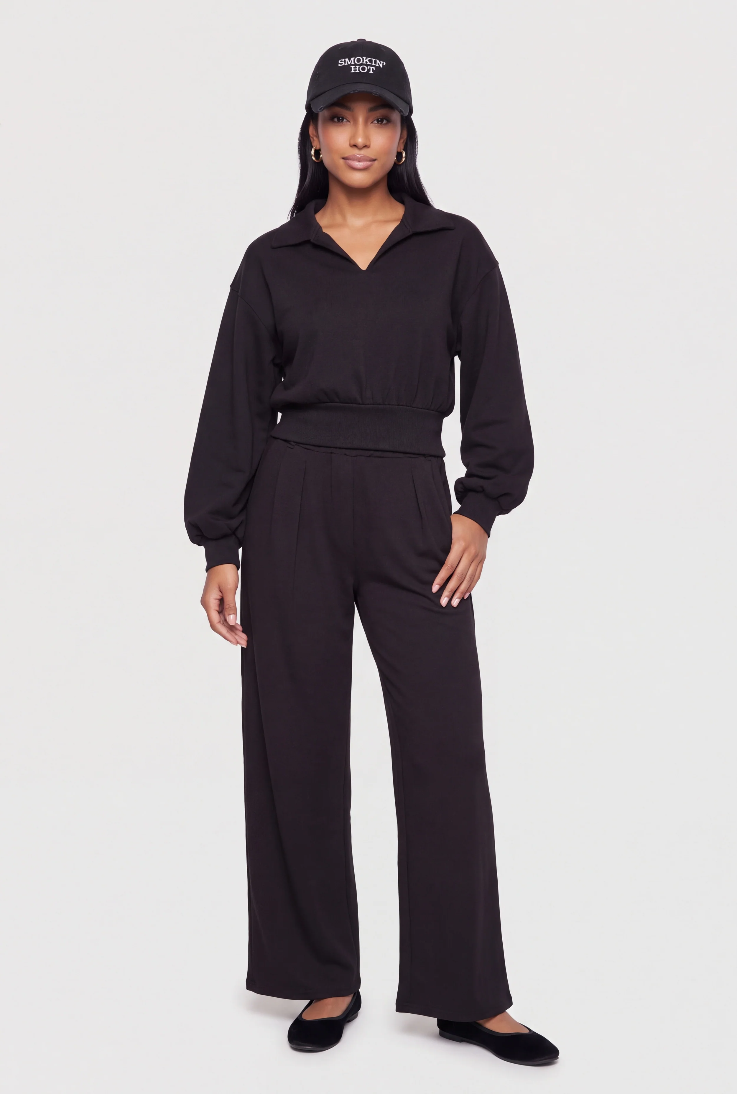 Pull On Wide Leg High Waisted Pants