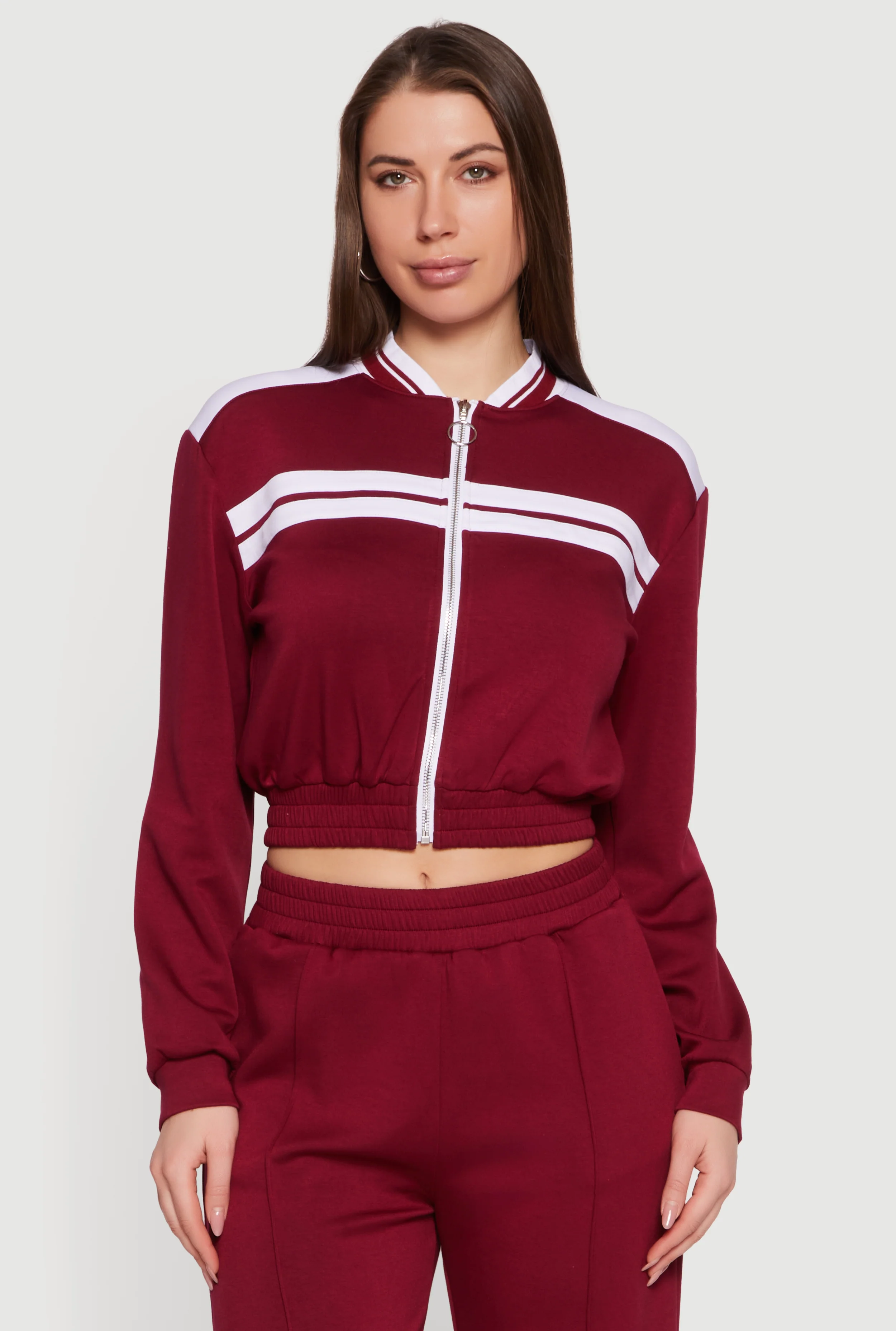 Varsity Stripe Zip Front Track Jacket