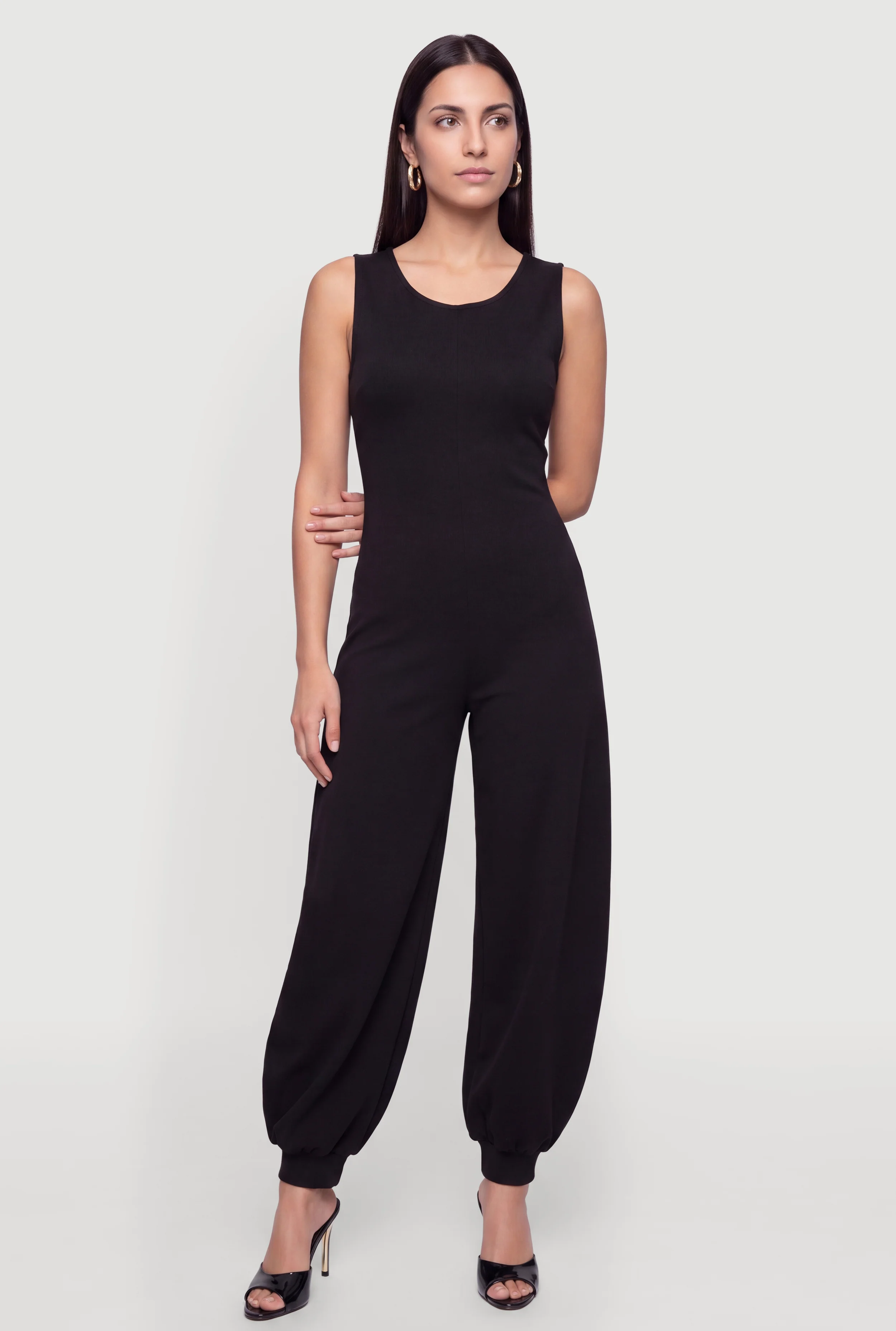 Sleeveless Tapered Leg Jumpsuit