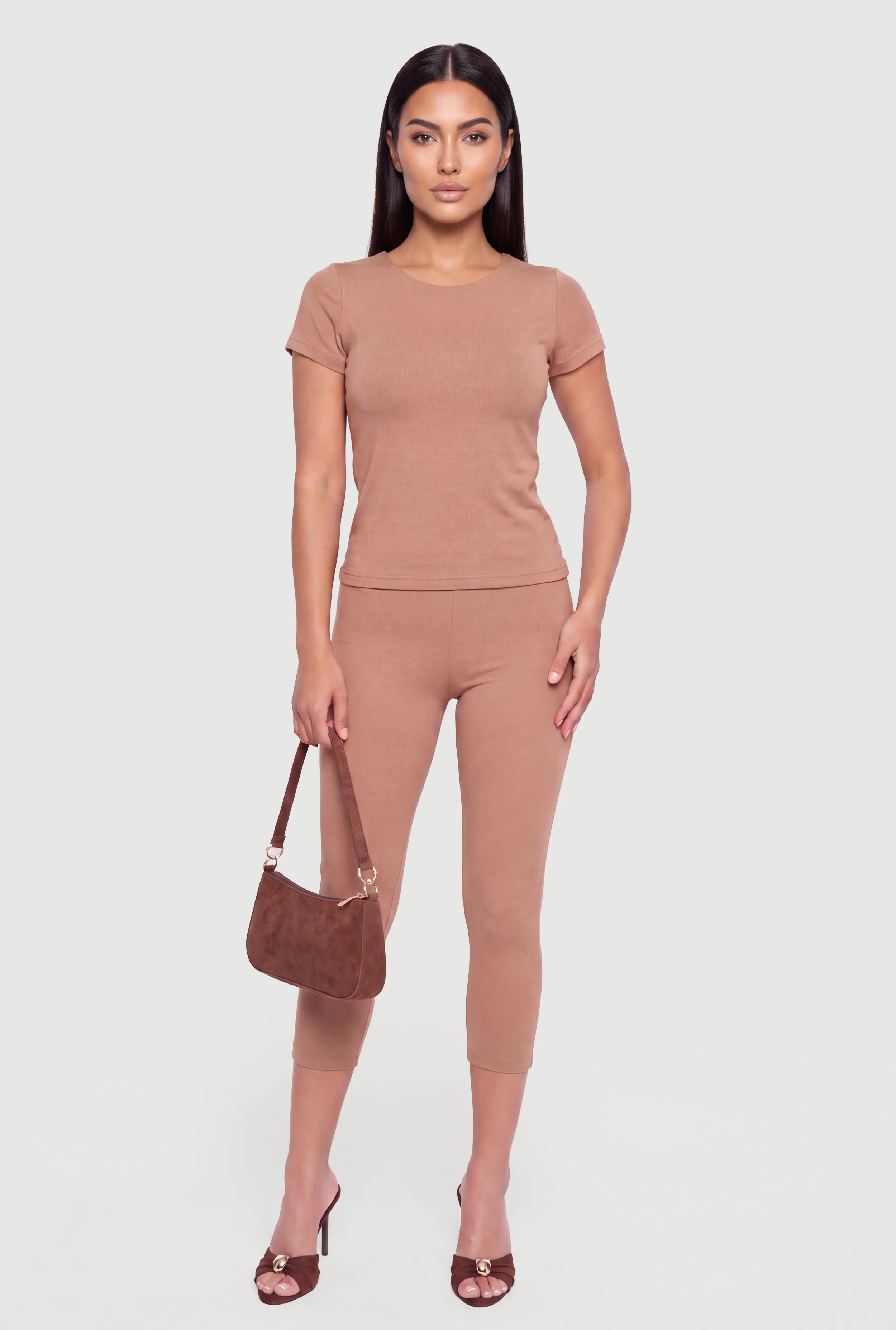 Short Sleeve Tee and Cropped Leggings