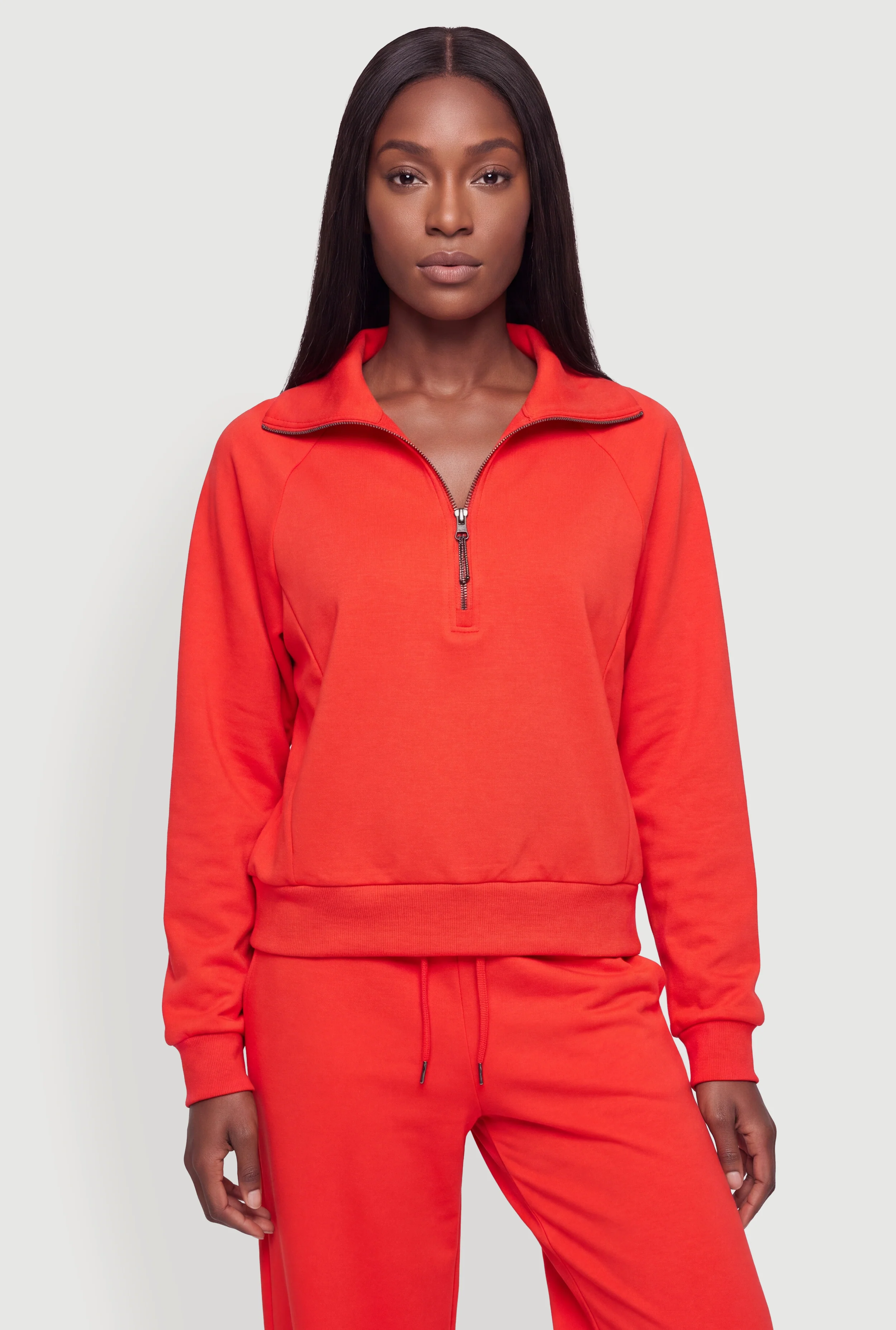 Quarter Zip Mock Neck Sweatshirt