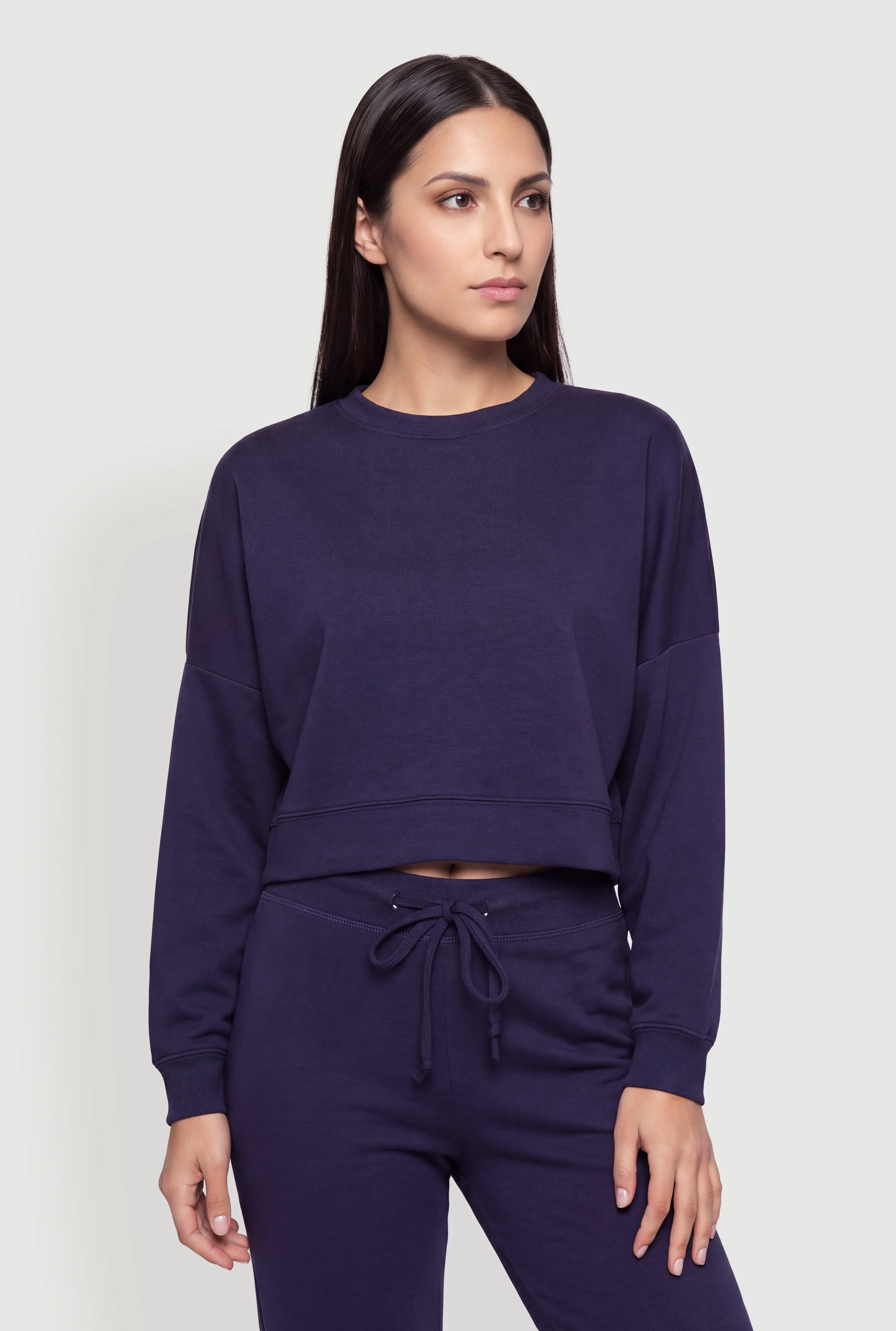 Drop Shoulder Long Sleeve Pullover Sweatshirt