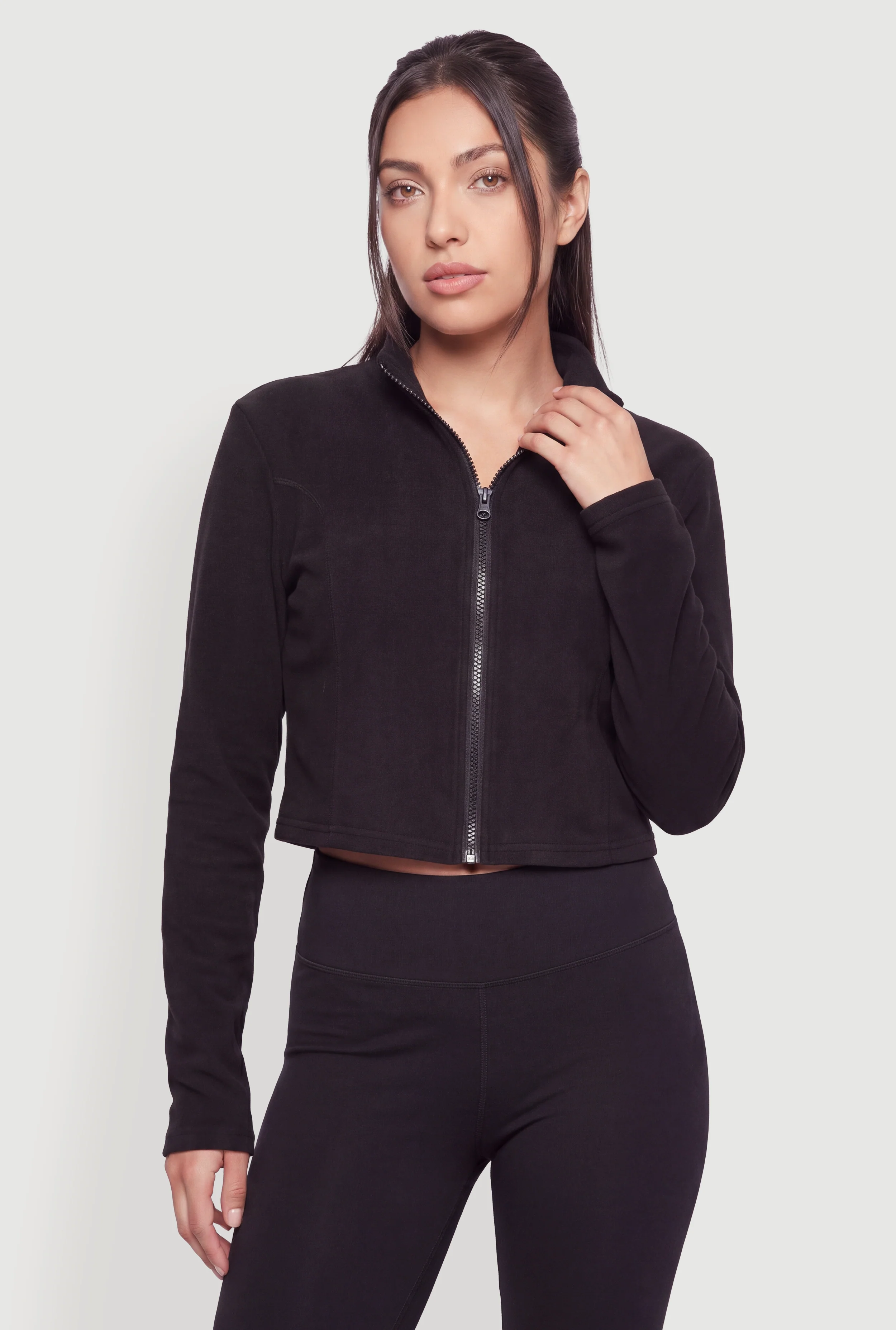 Fleece Lined Decorative Stitch Track Jacket