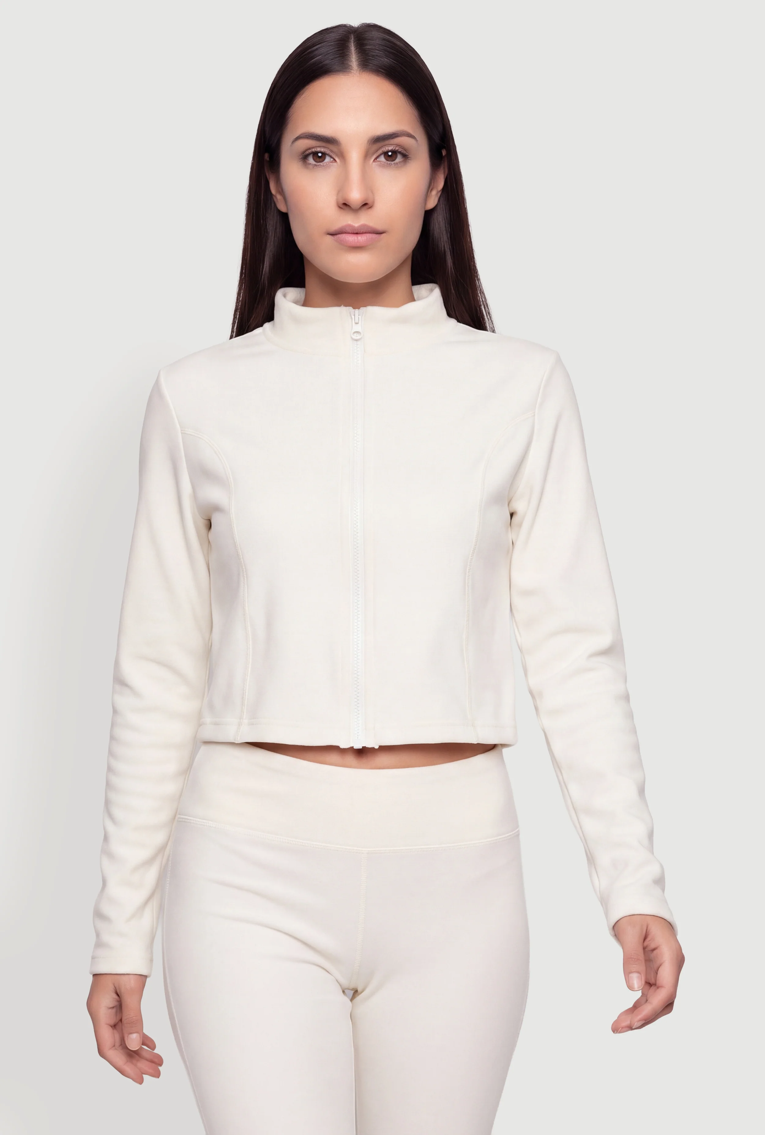 Fleece Lined Decorative Stitch Track Jacket