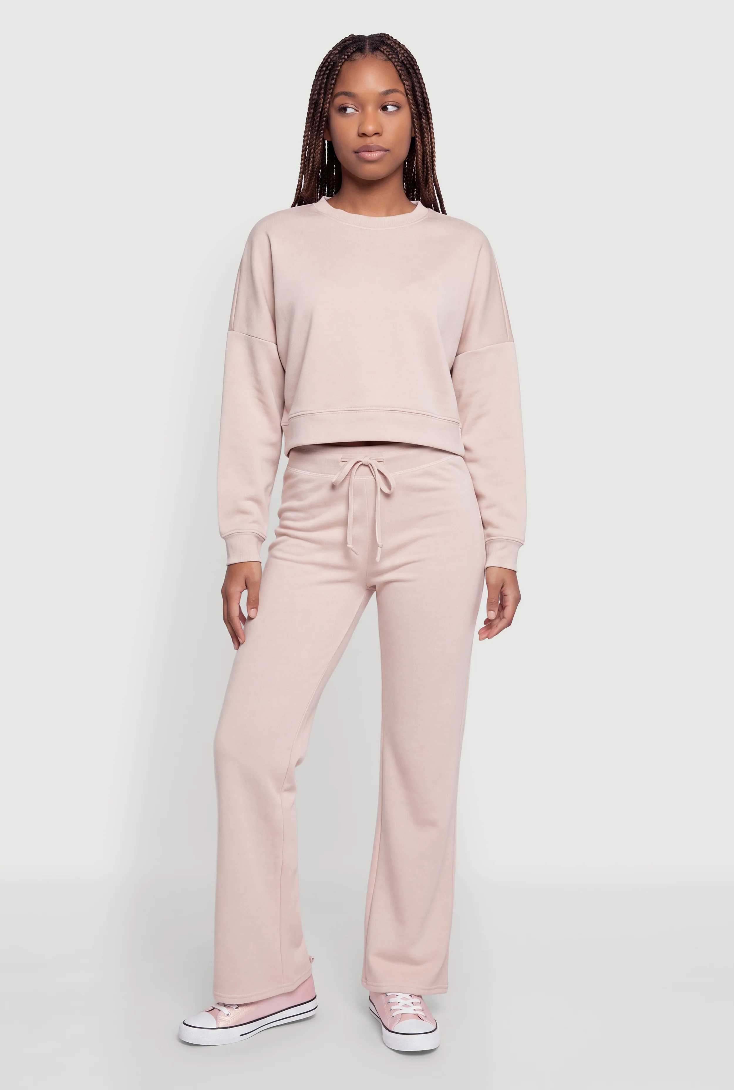 Drawstring Waist Straight Leg Sweatpants