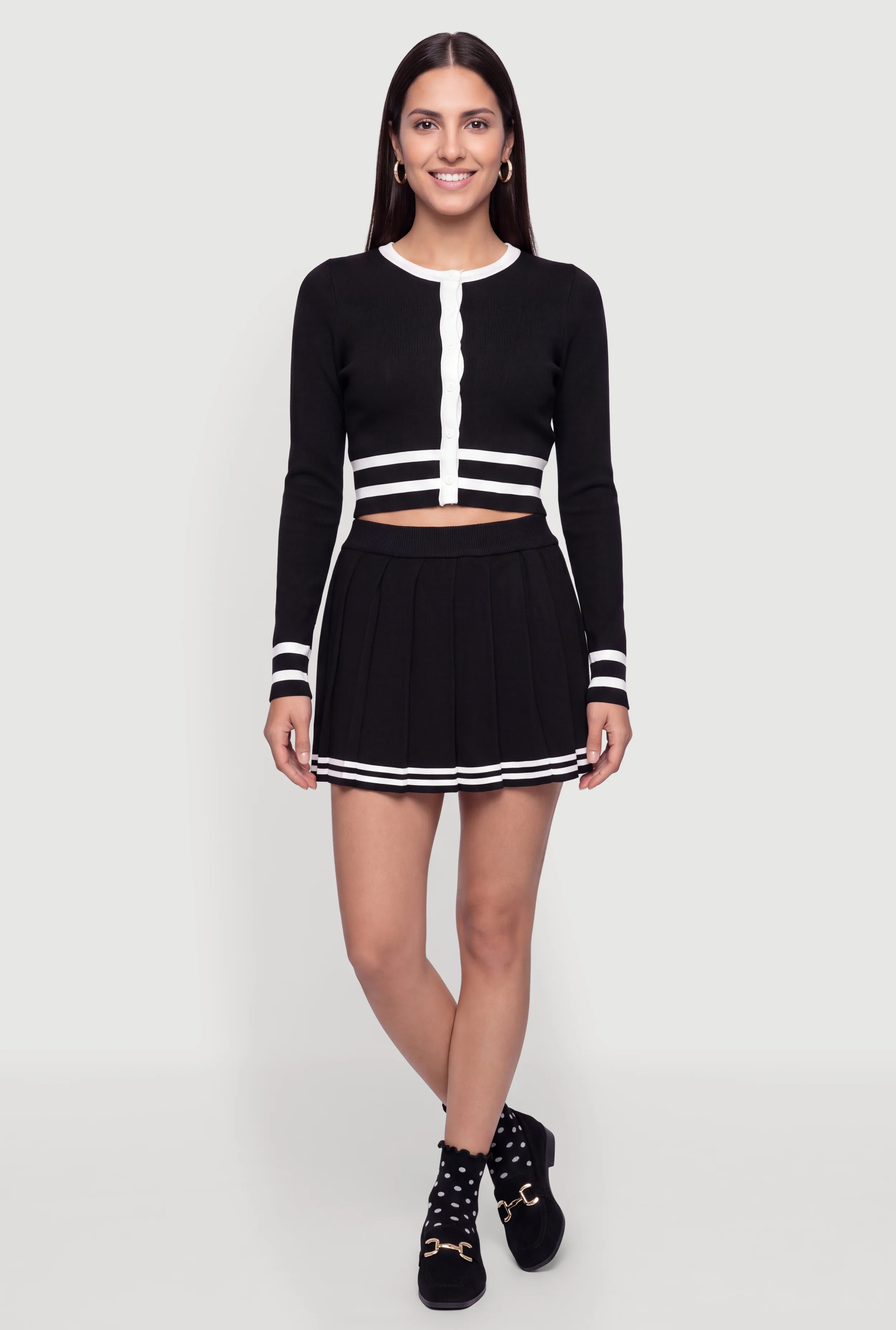 Varsity Stripe Pleated Mini Skort