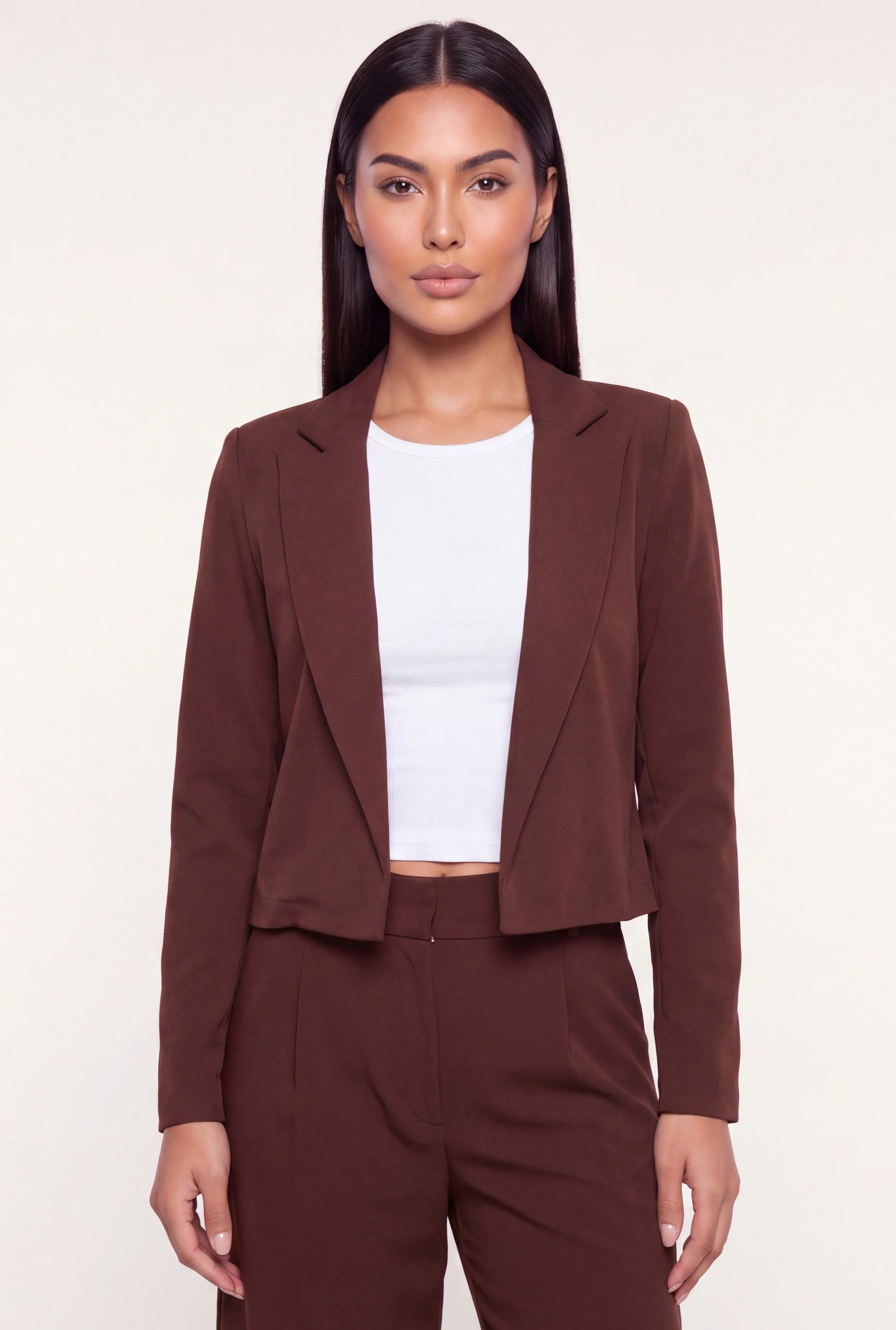 Crepe Knit Open Front Blazer