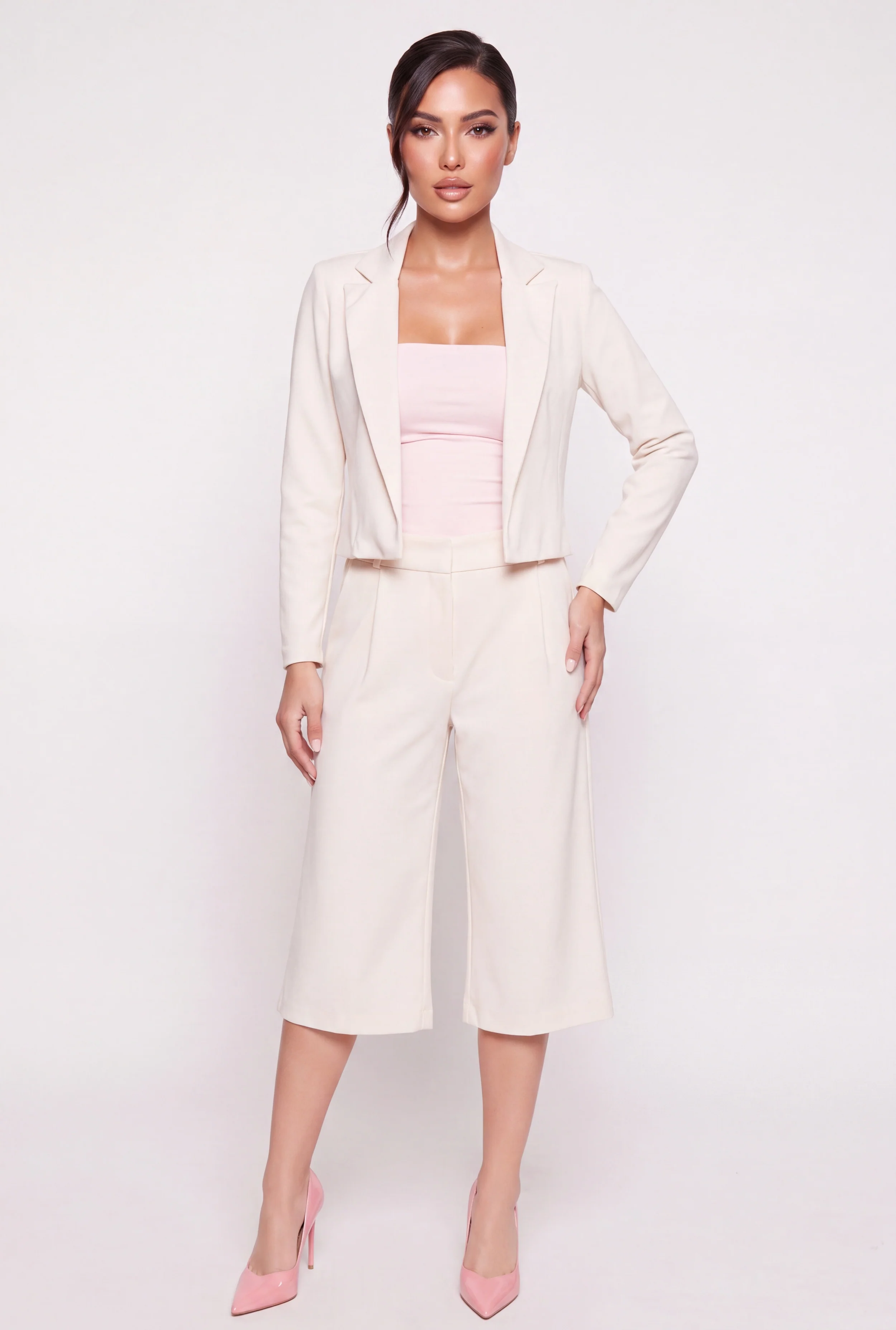 Crepe Knit Tailored Bermuda Shorts