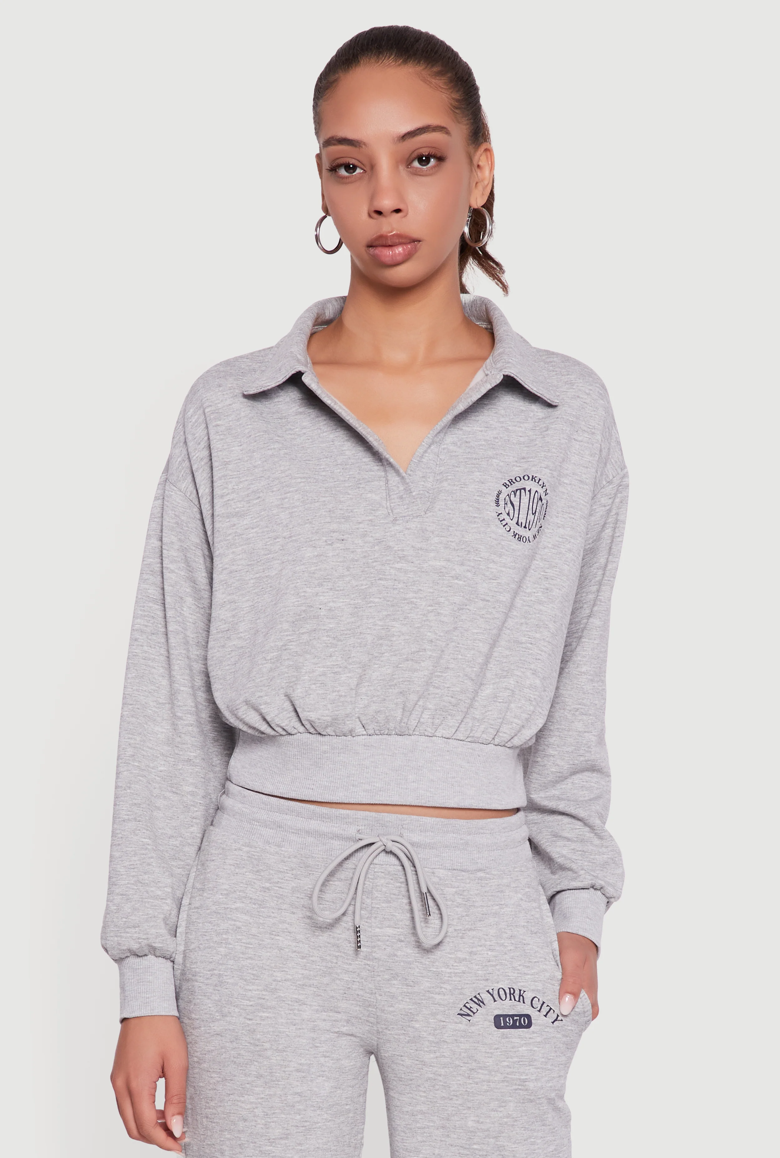 Cropped Brooklyn NY Graphic Sweatshirt