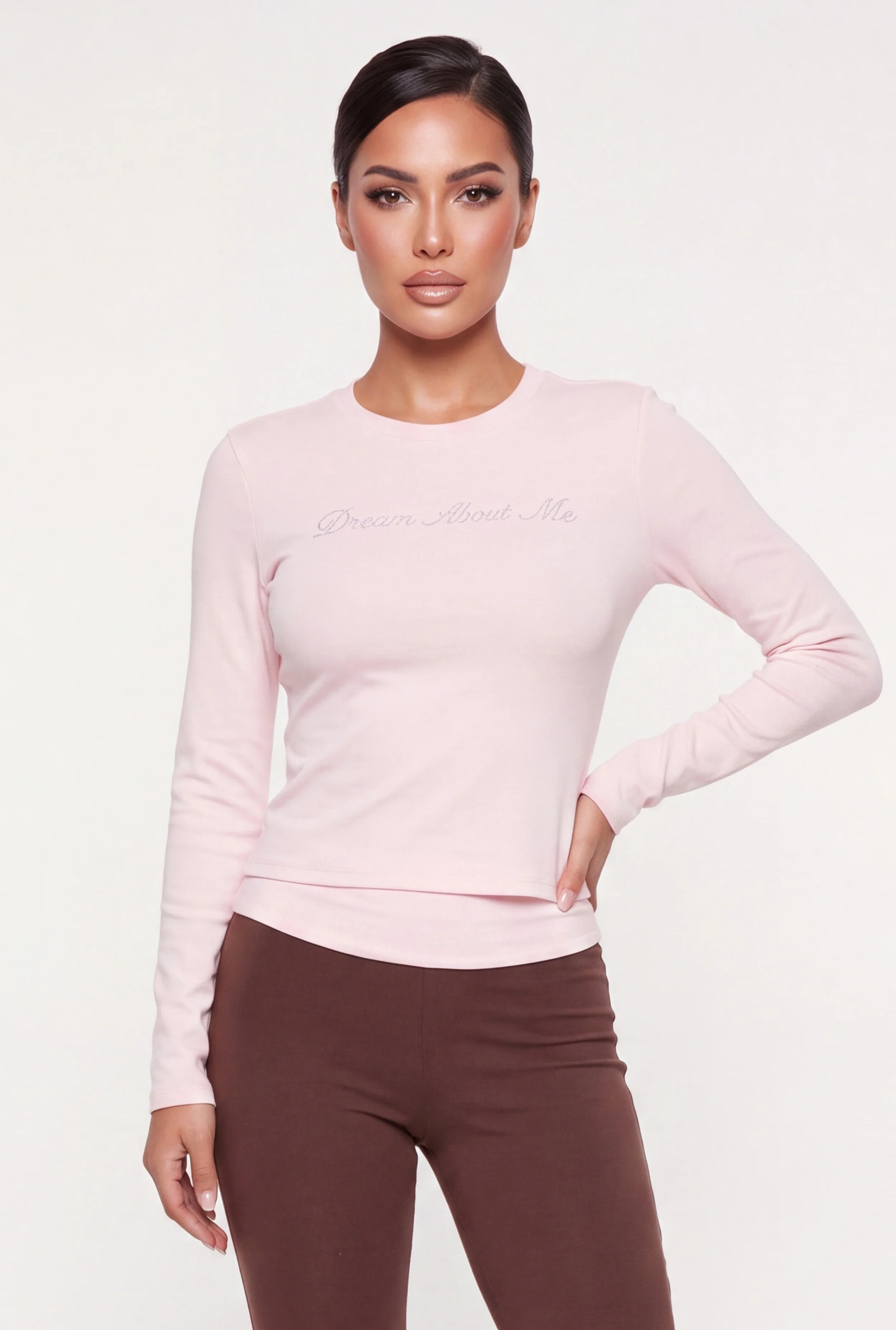 Dream About Me Rhinestone Long Sleeve Top