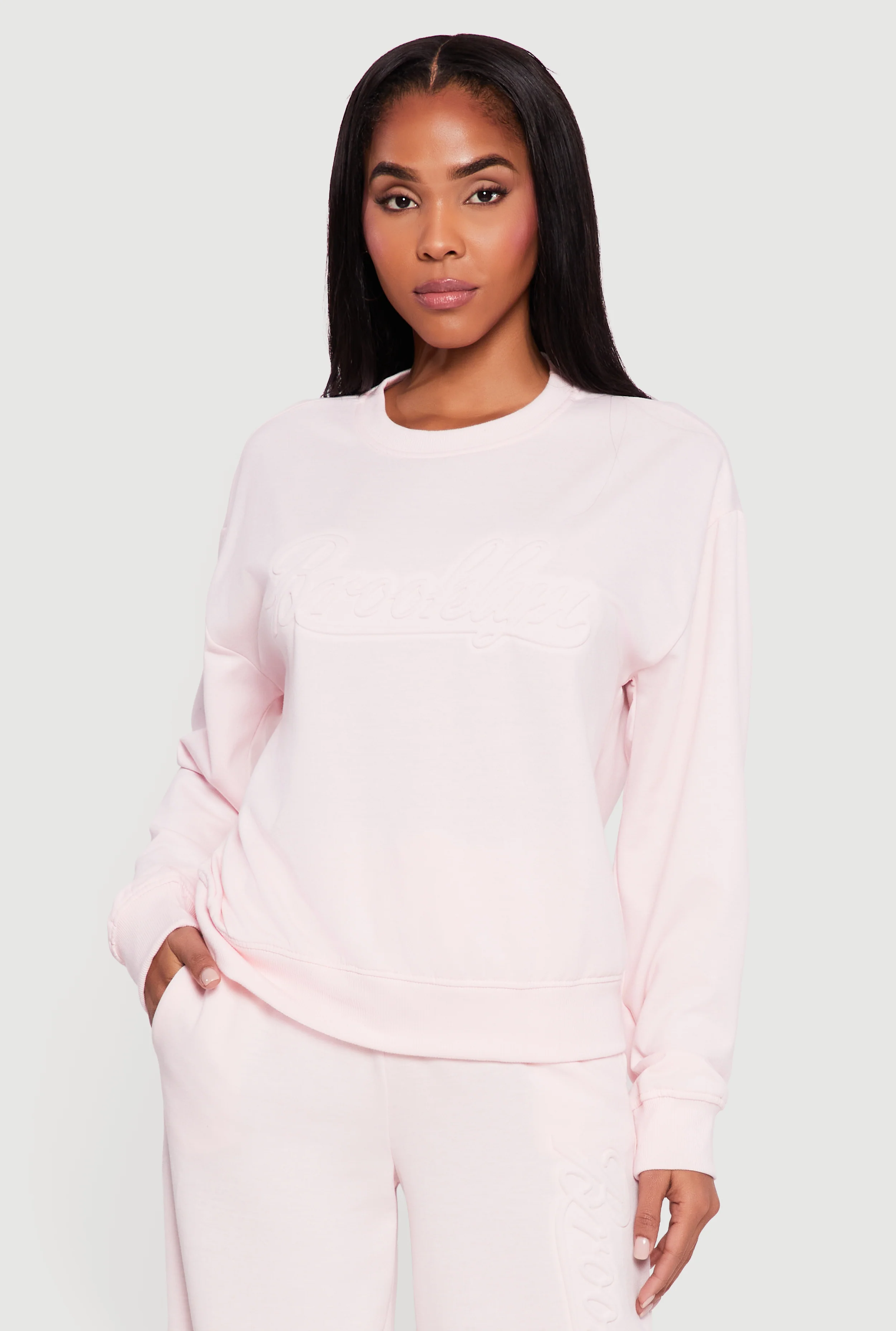 Brooklyn Embossed Pullover Sweatshirt