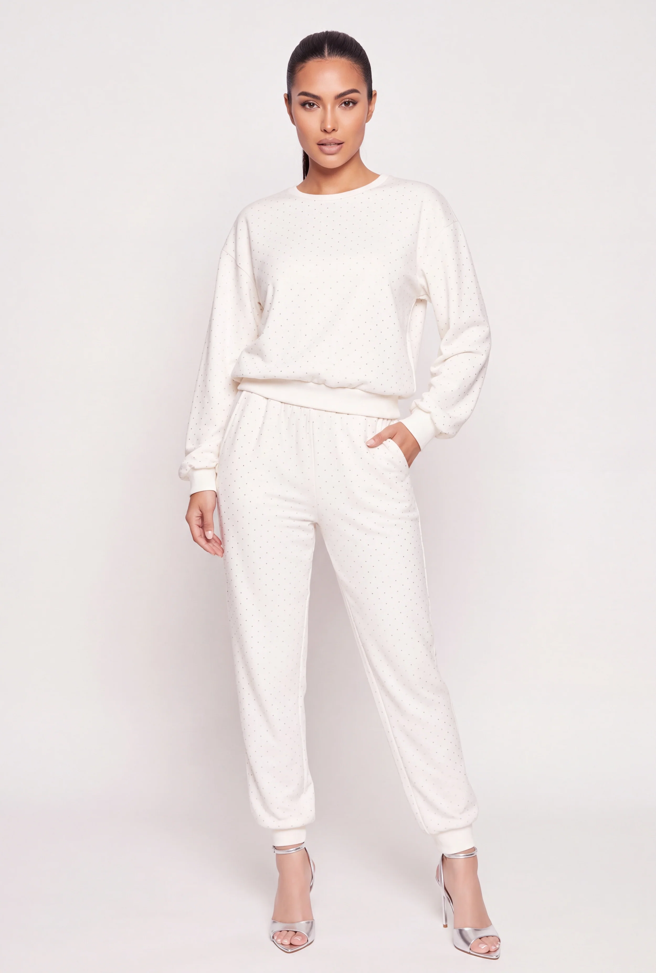 Rhinestone Fleece Lined Joggers