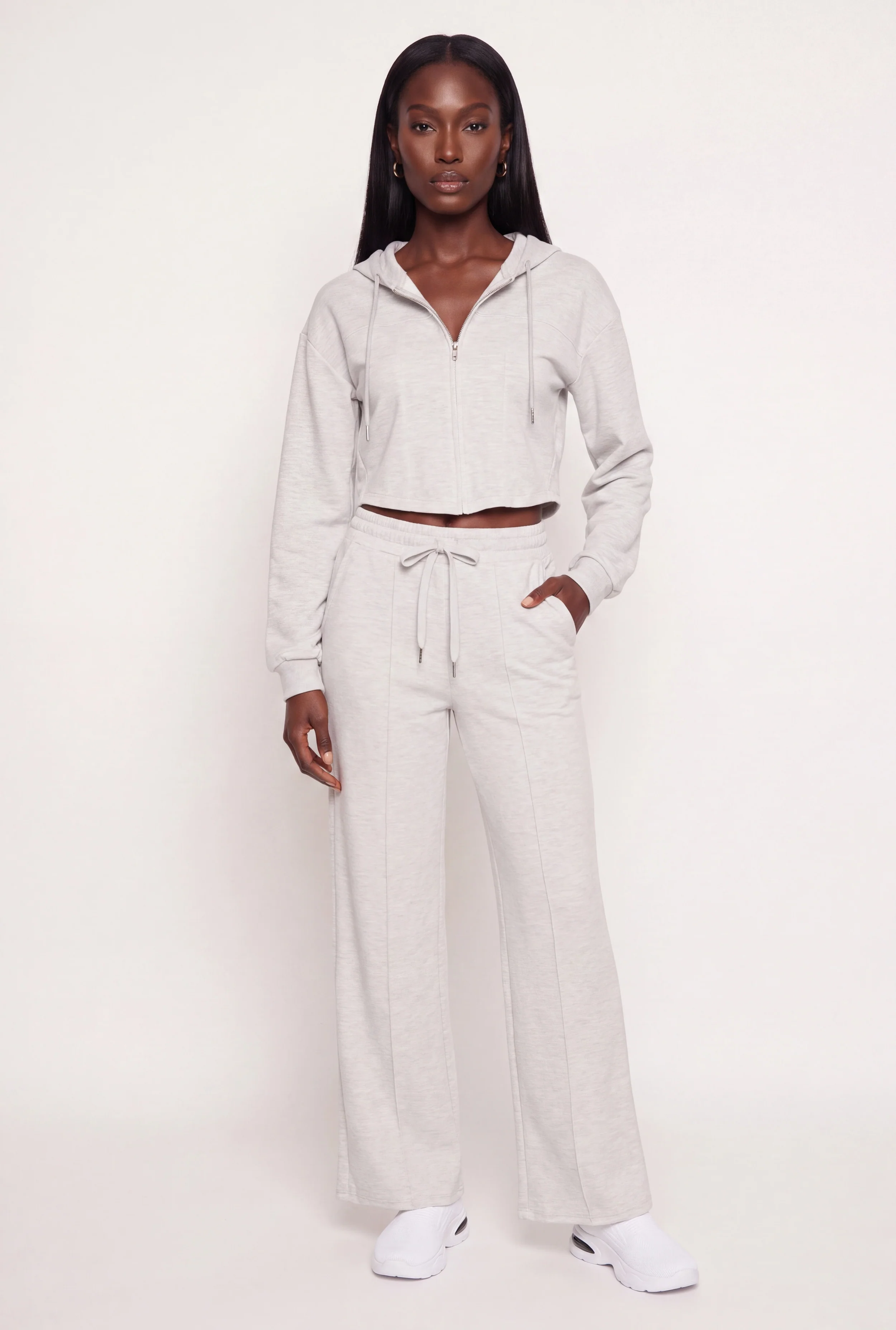 Pintuck Drawstring Wide Leg Pants