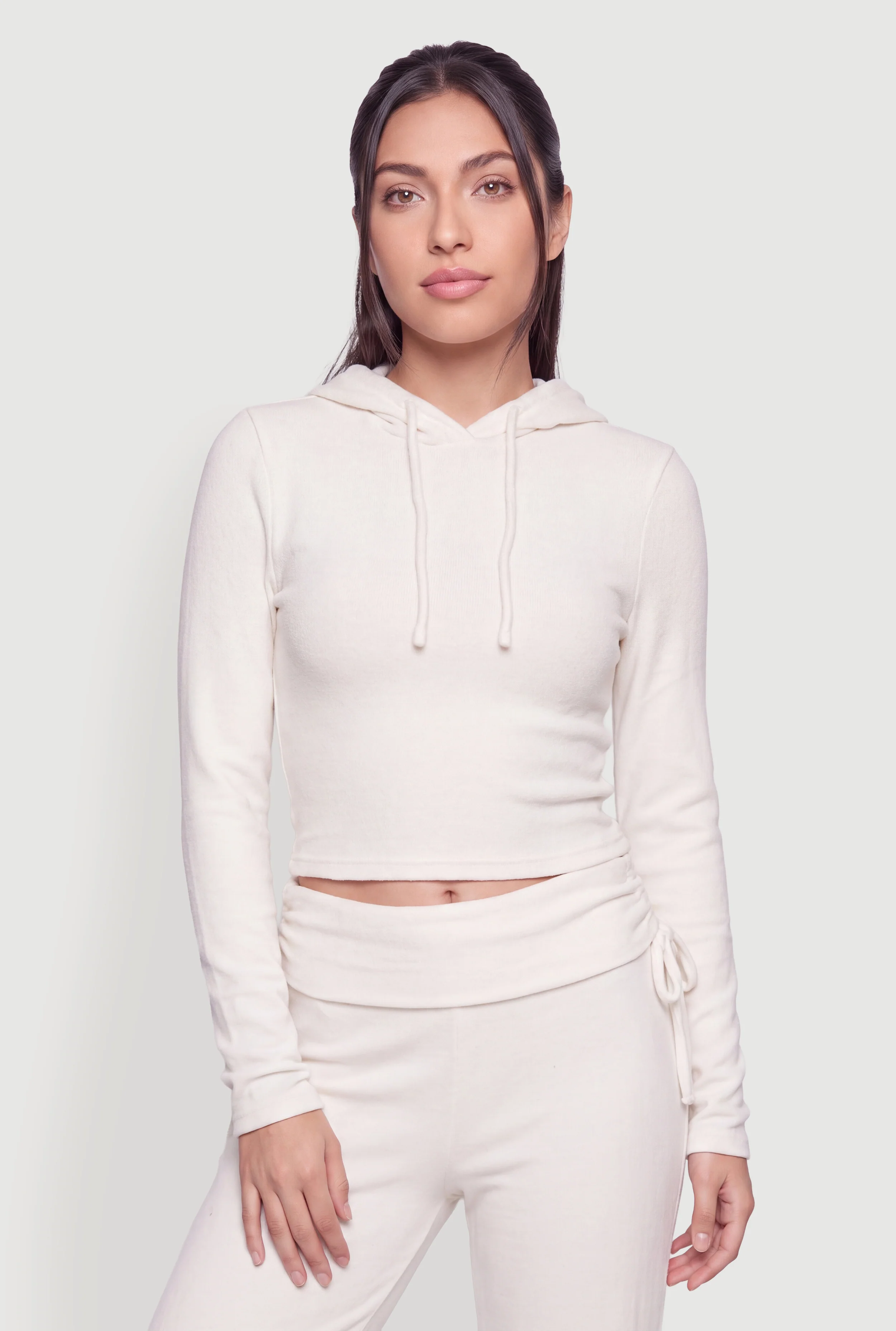 Brushed Knit Hooded Top