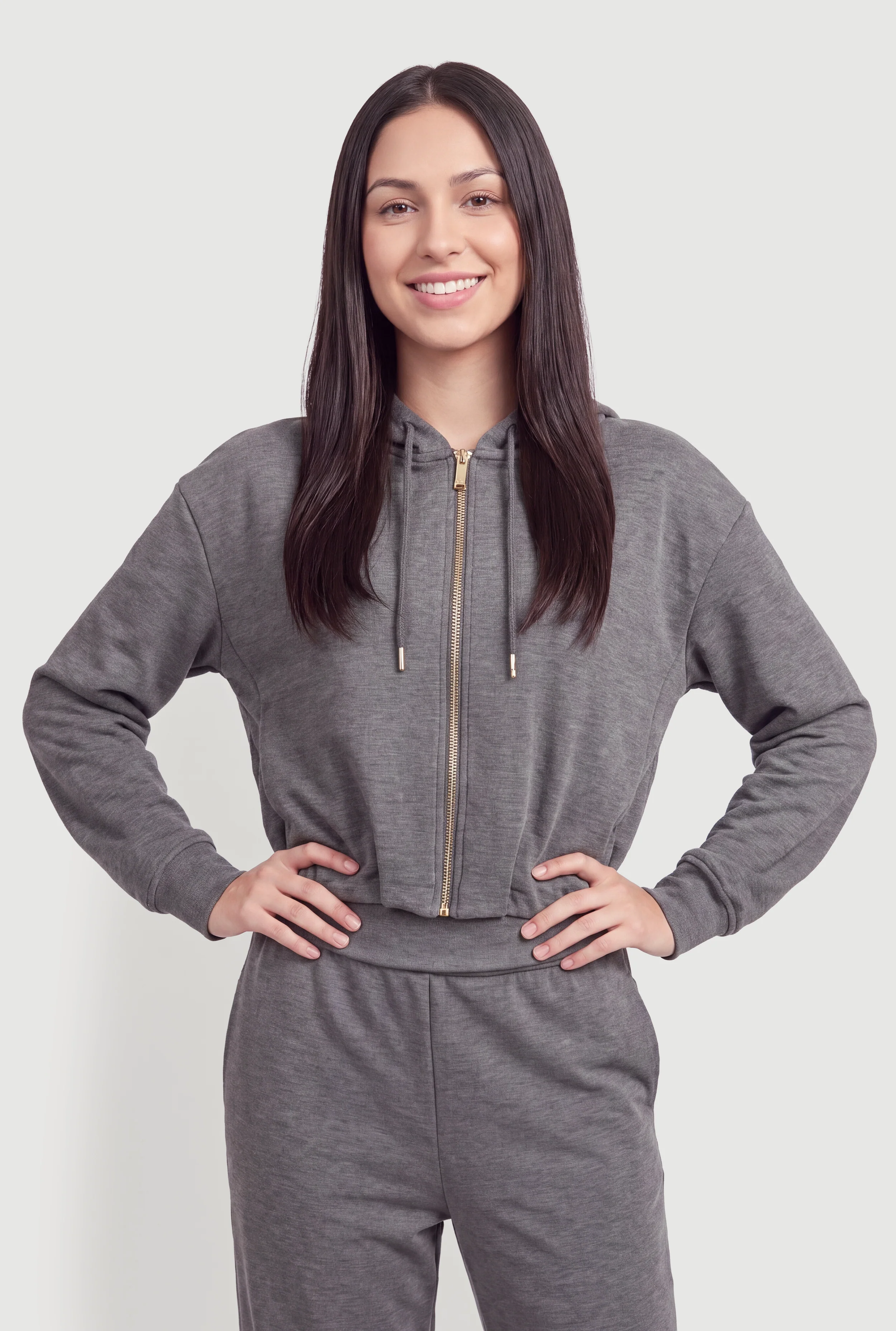 Zip Front Long Sleeve Hoodie
