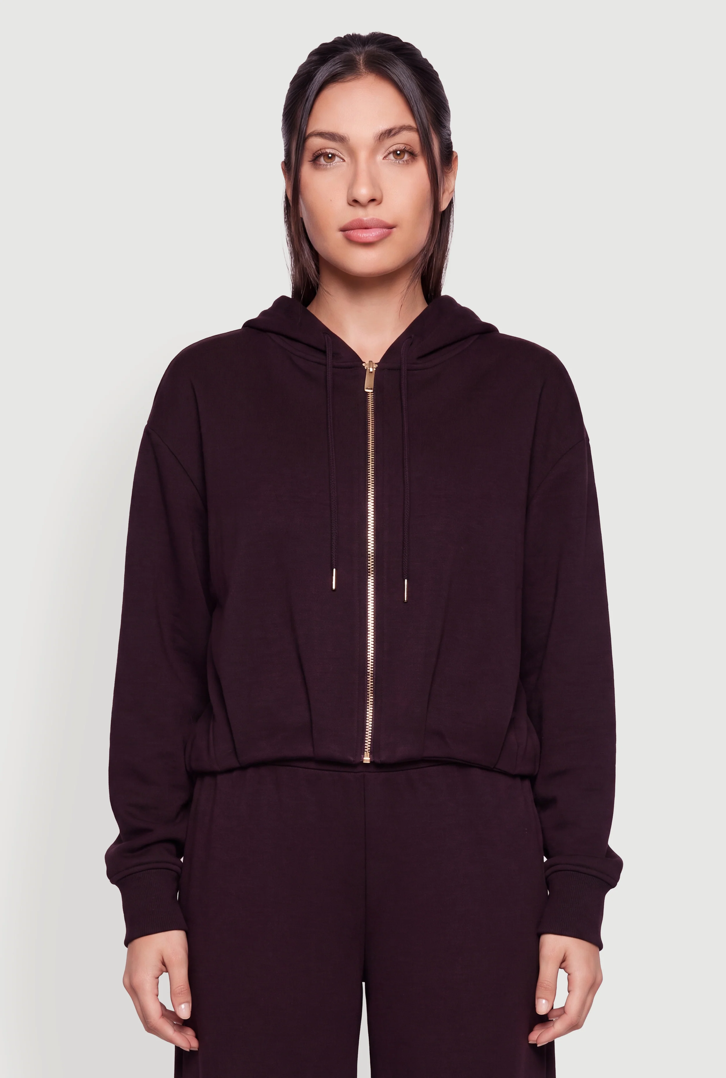 Zip Front Long Sleeve Hoodie